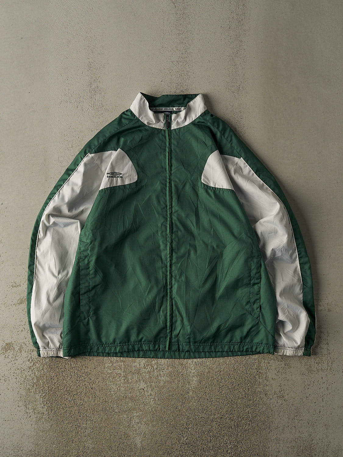 Vintage 90s Green & White Umbro Windbreaker Jacket (XL)