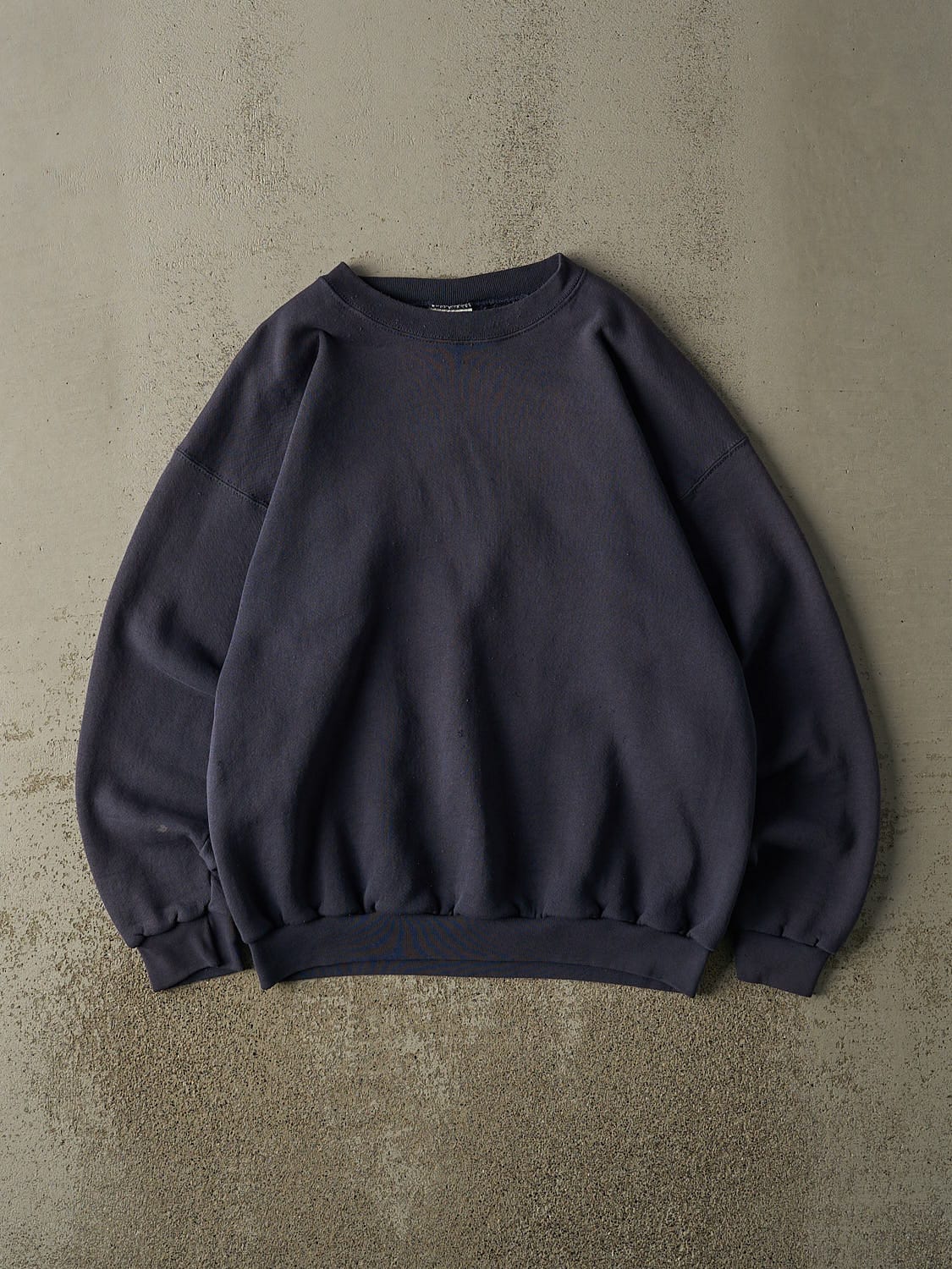 Vintage 80s Sun Faded Navy Blue Blank Crewneck (L)