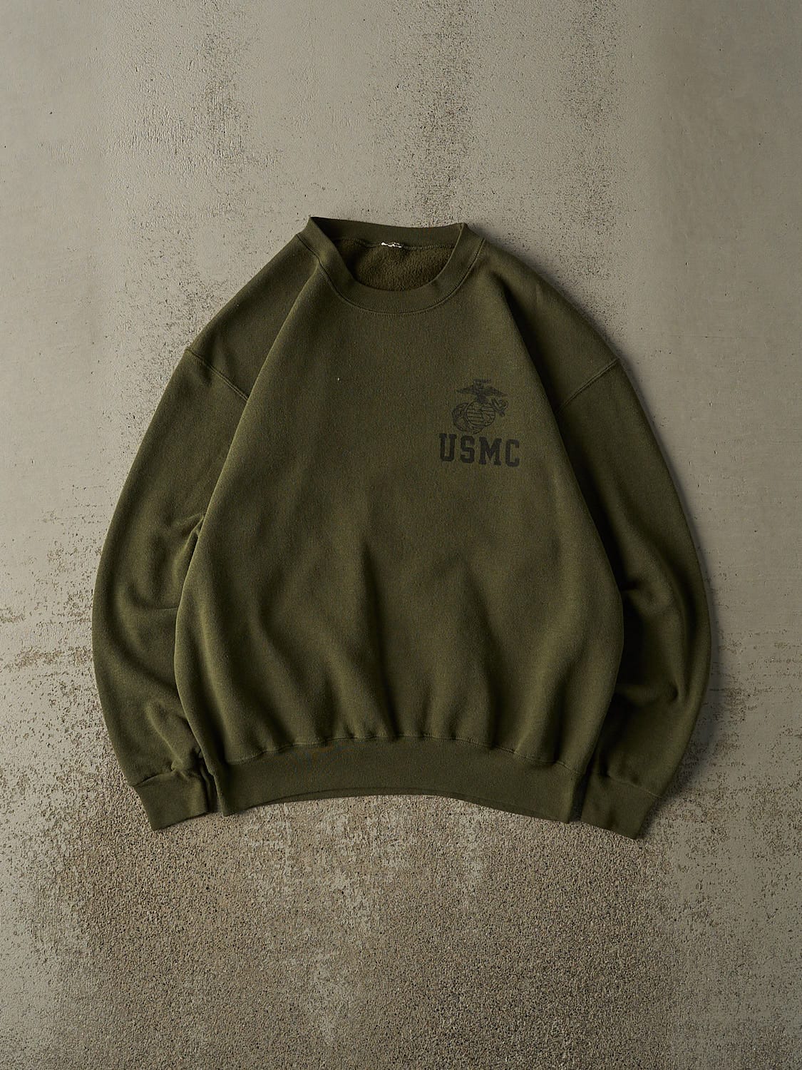 Vintage 90s Sun Faded Green USMC Crewneck (M)