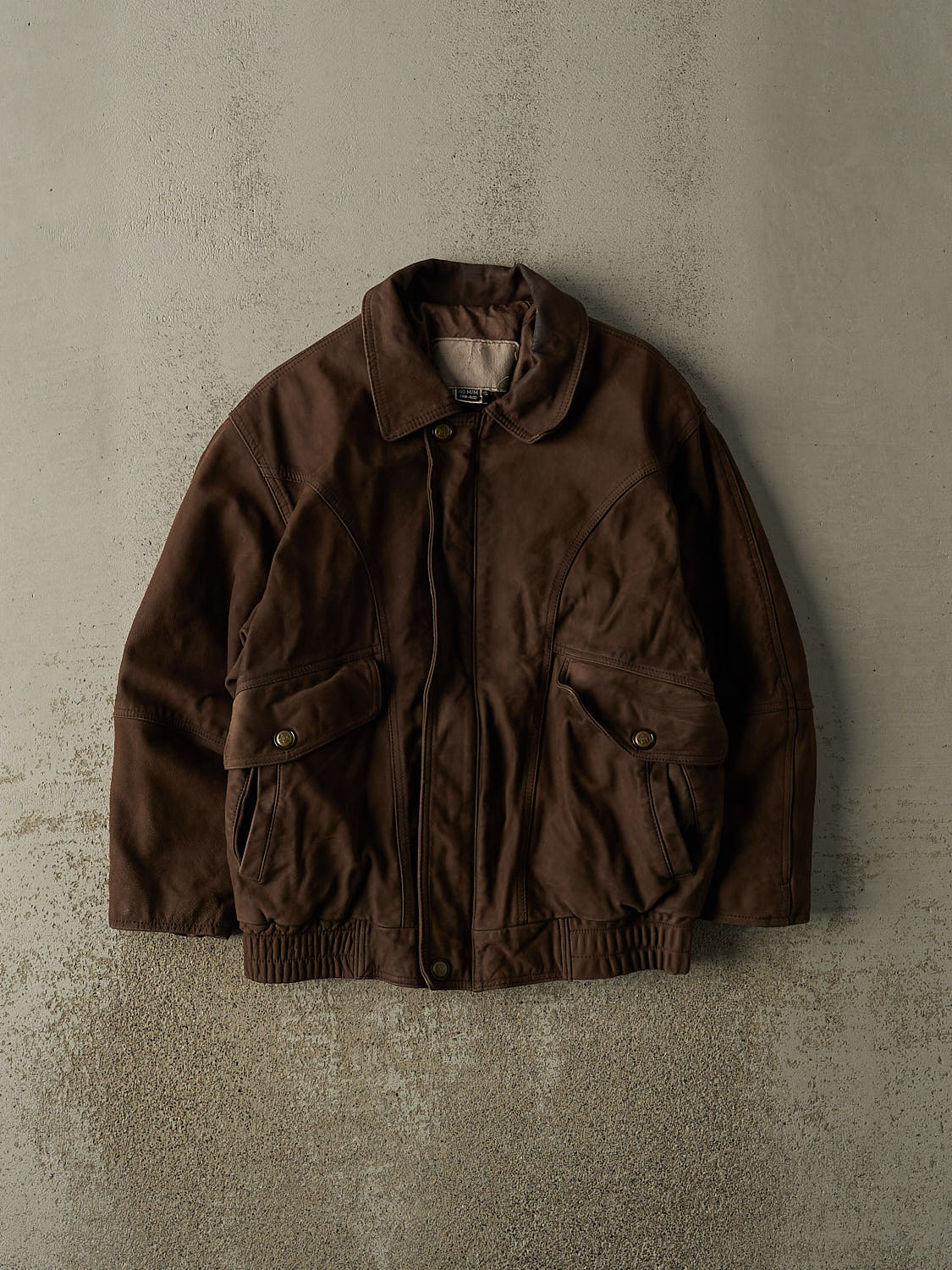 Vintage 90s Brown Suede Bomber Jacket (S/M)