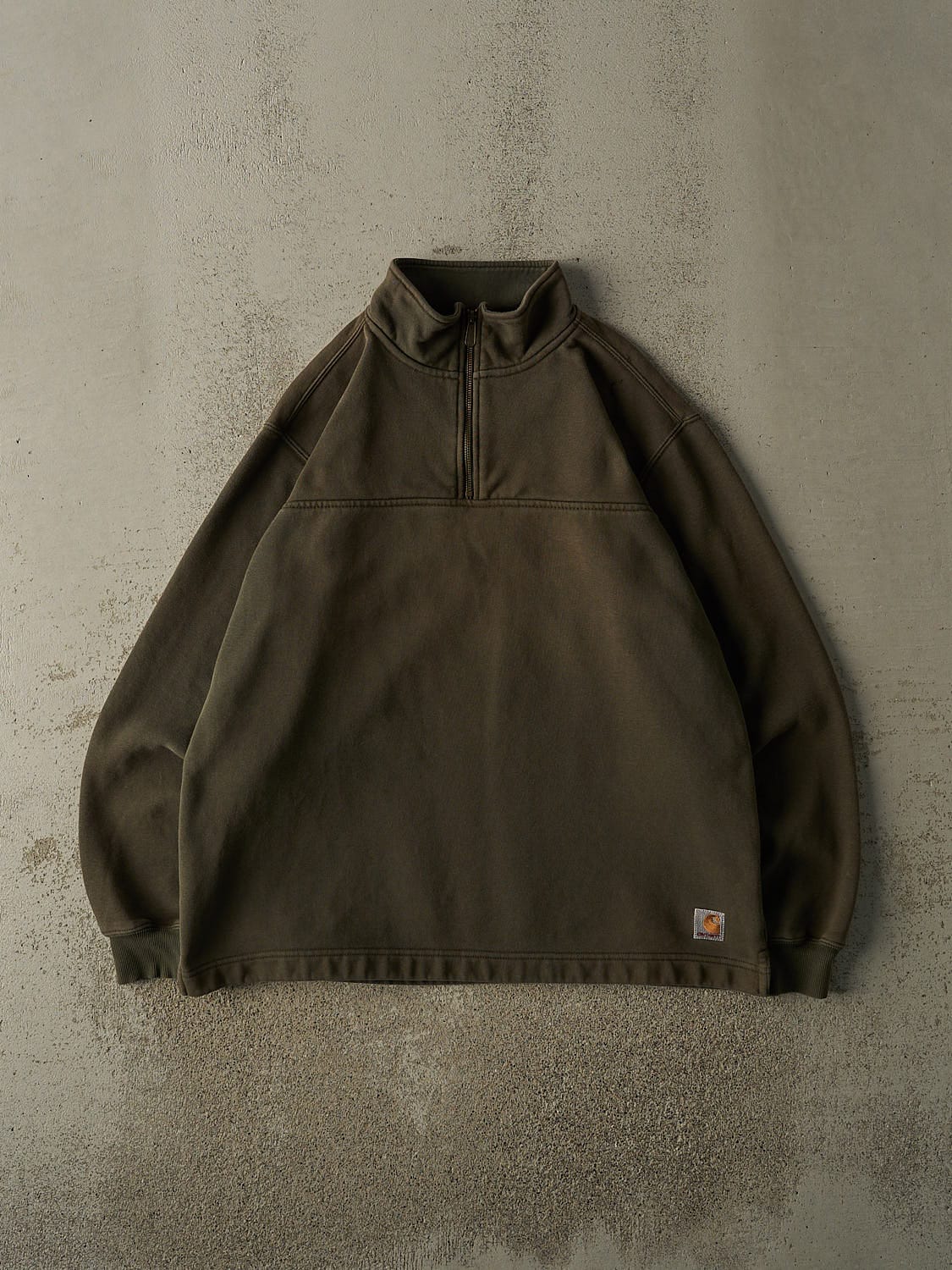 Vintage Y2K Green Carhartt Quarter Zip Sweatshirt (L)