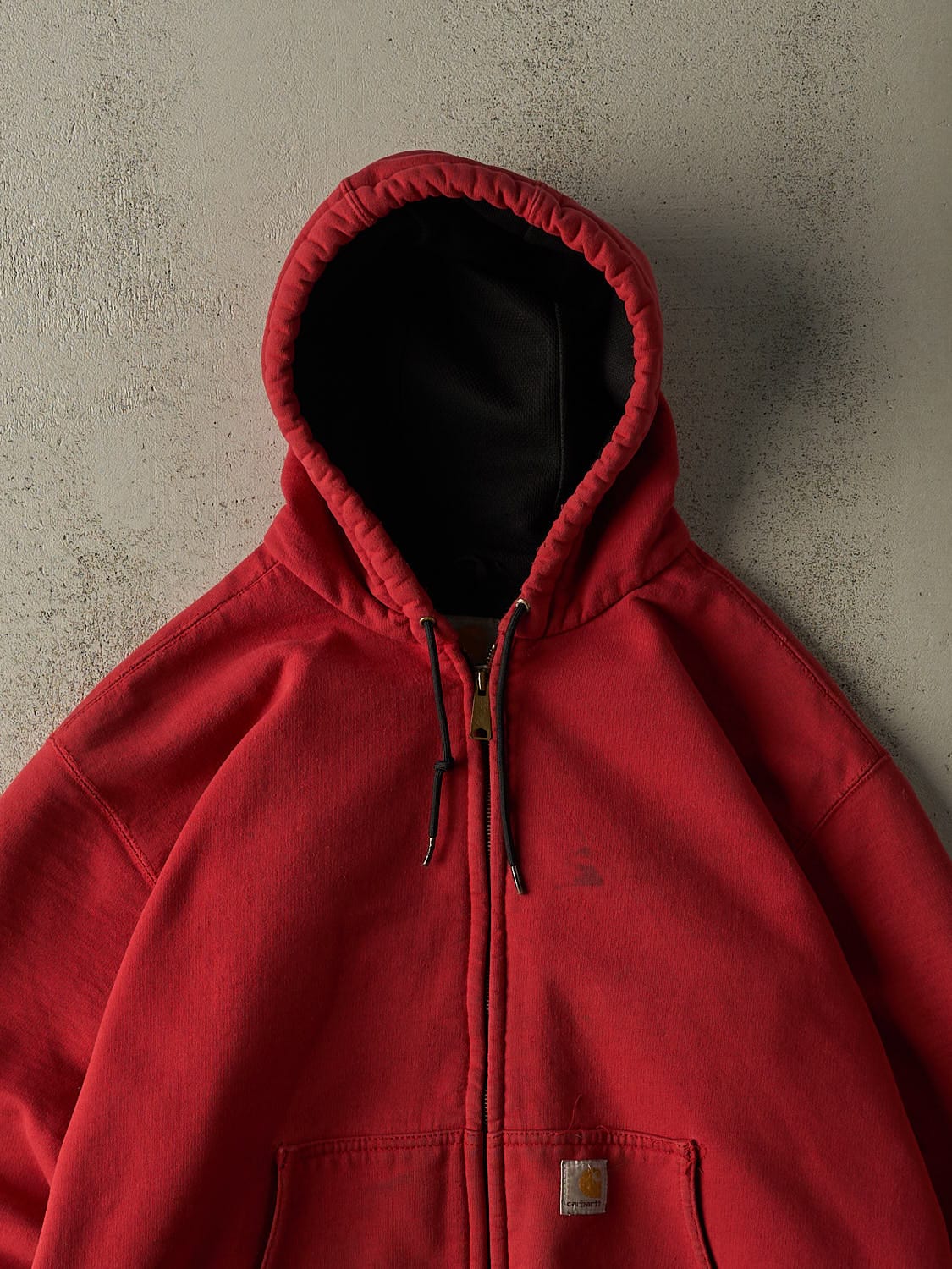Vintage 90s Red Carhartt Heavyweight Zip Up Hoodie (L/XL)