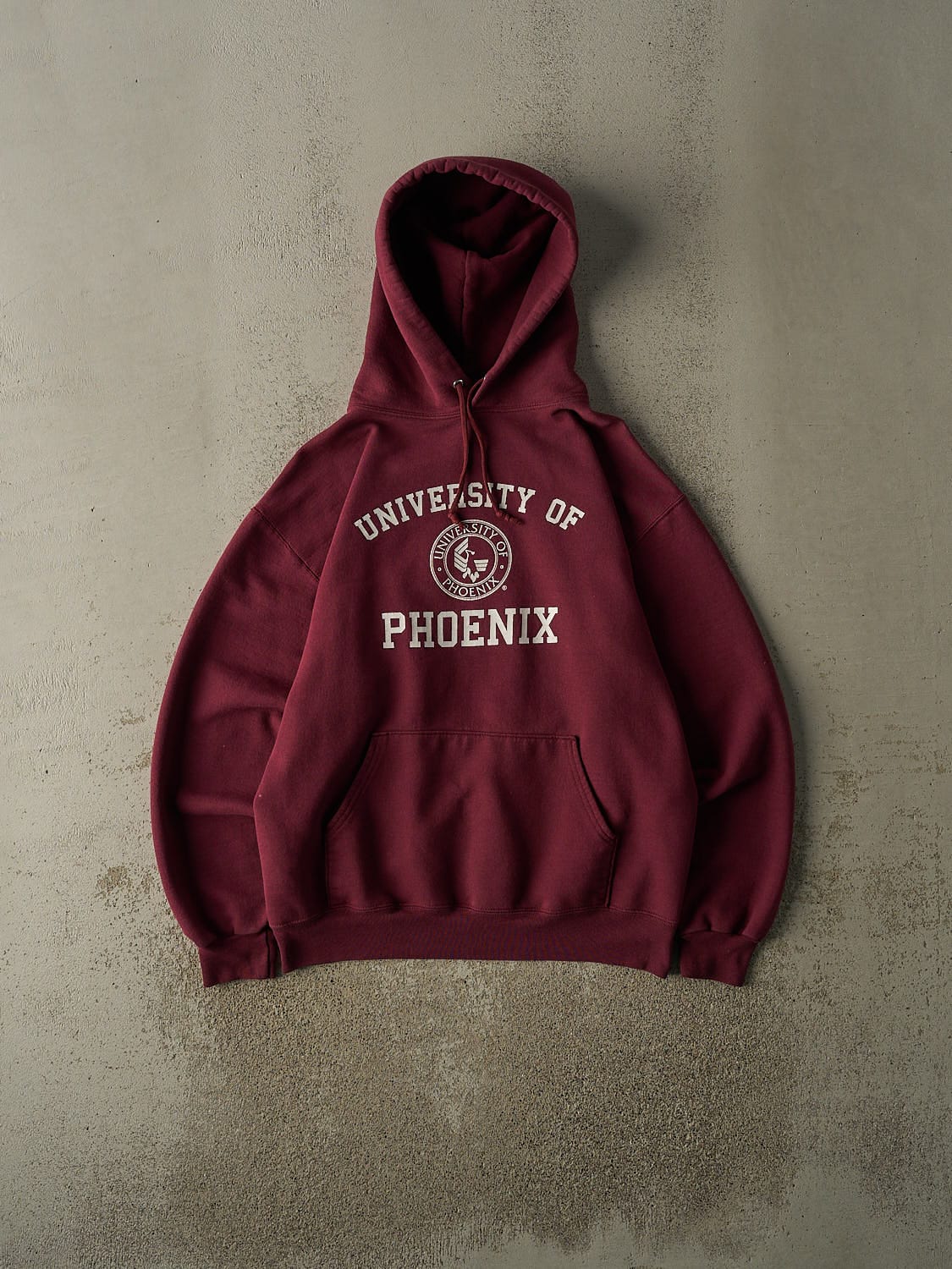 Vintage 90s Burgundy University of Phoenix Hoodie (M)