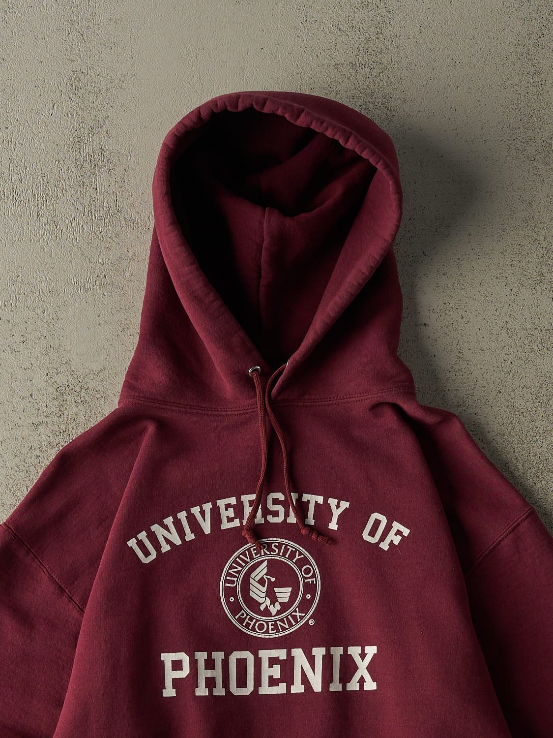 Vintage 90s Burgundy University of Phoenix Hoodie (M)