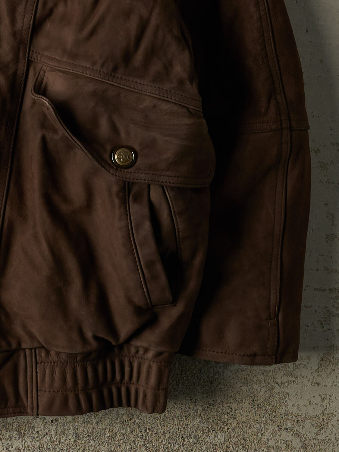Vintage 90s Brown Suede Bomber Jacket (S/M)