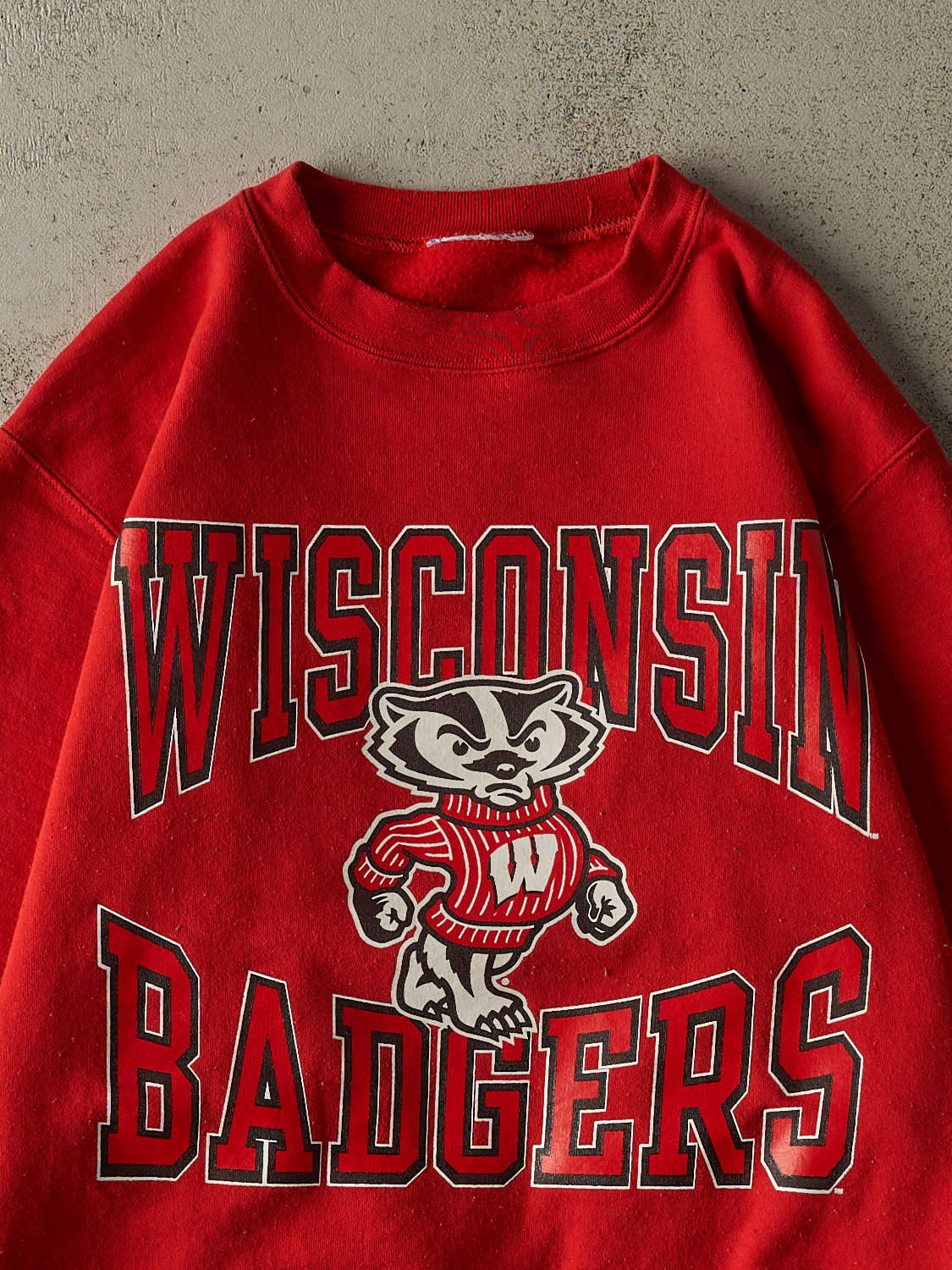 Vintage 90s Red University of Wisconsin Badgers Crewneck (XS/S)
