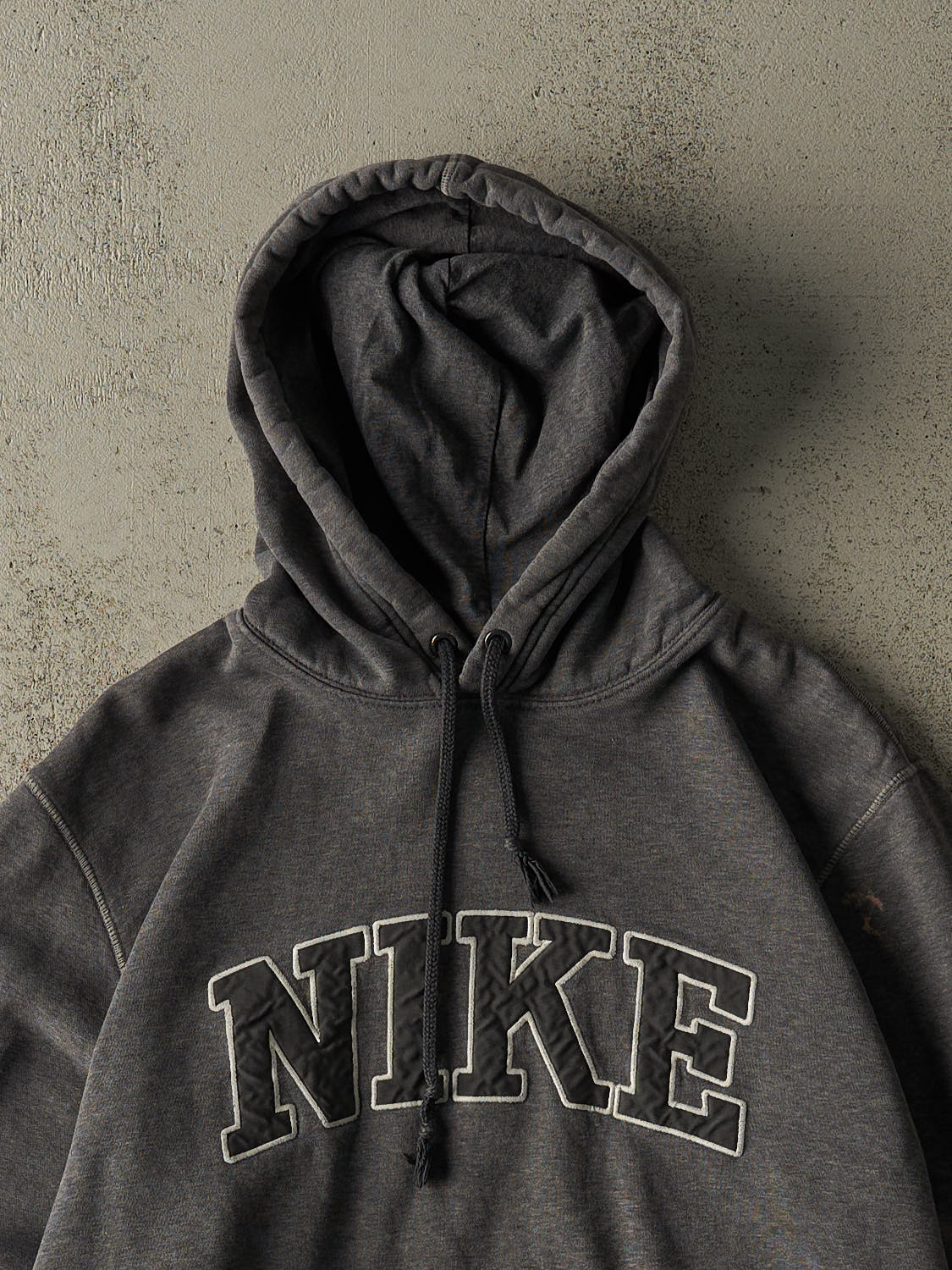 Vintage Y2K Charcoal Grey Nike Embroidered Hoodie (S/M)