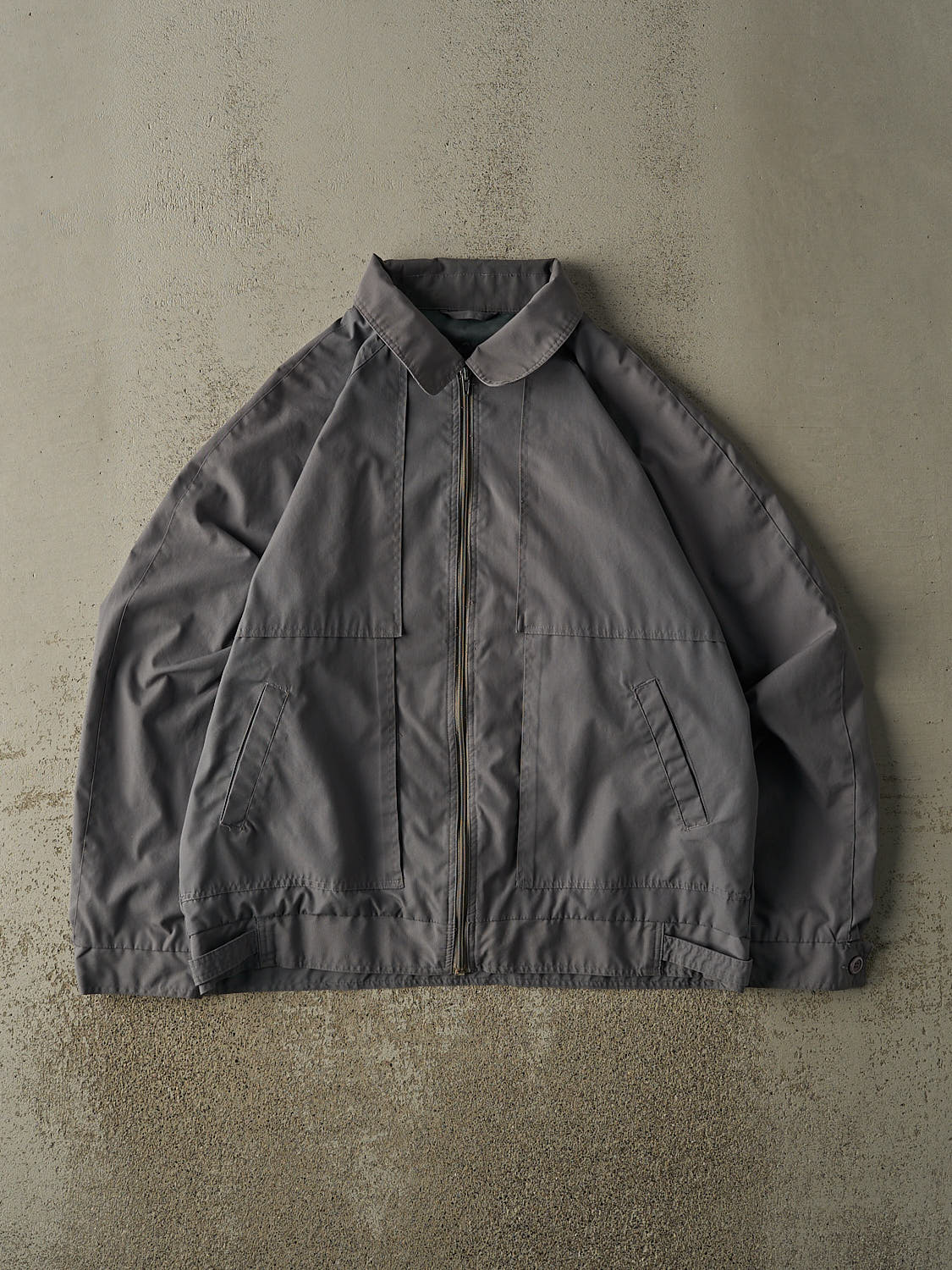 Vintage 90s Grey Lightweight Harrington Style Jacket (L)