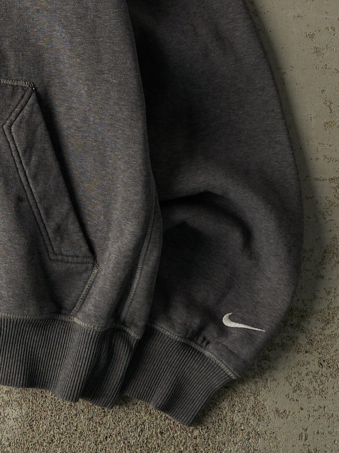 Vintage Y2K Charcoal Grey Nike Embroidered Hoodie (S/M)