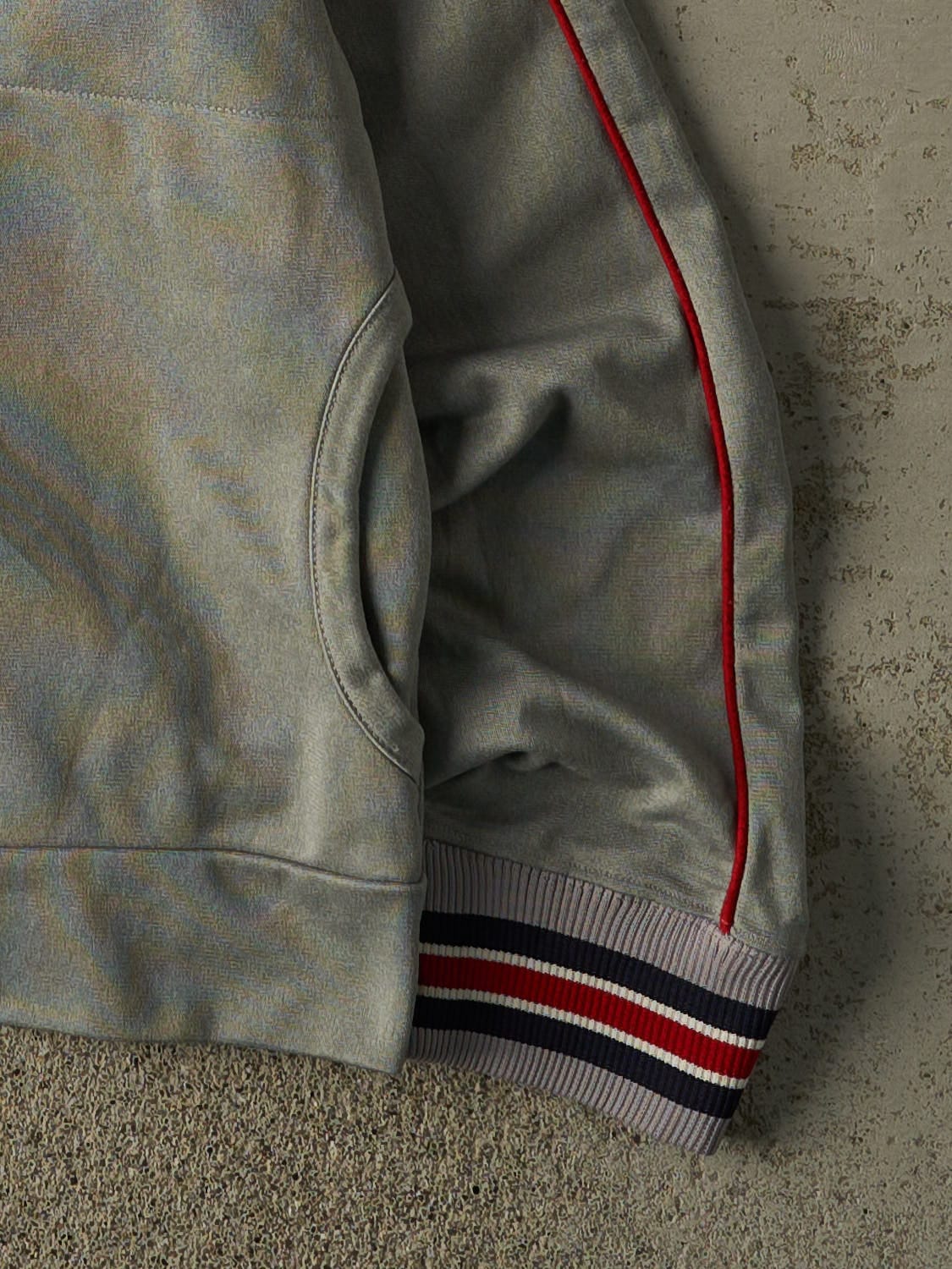 Vintage 90s Grey Tommy Sport Embroidered Zip Up Sweatshirt (S/M)