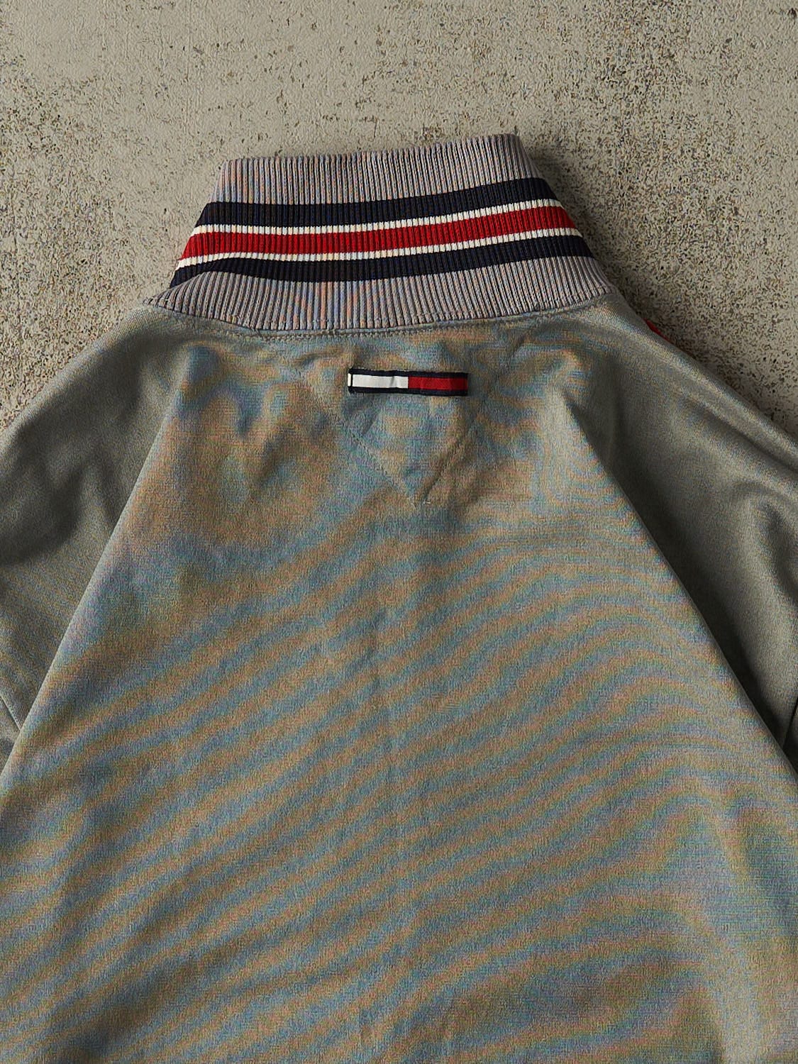 Vintage 90s Grey Tommy Sport Embroidered Zip Up Sweatshirt (S/M)