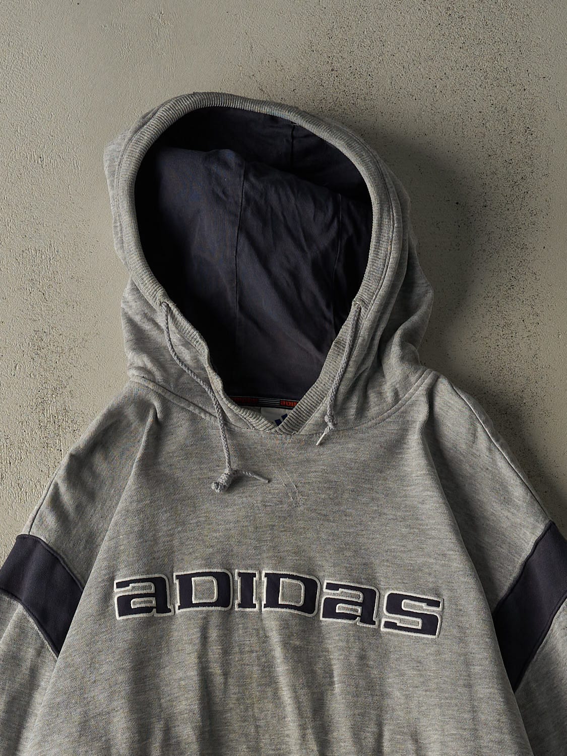 Vintage 90s Grey Adidas Embroidered Hoodie (XL)