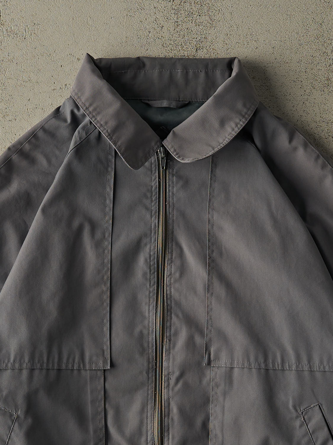 Vintage 90s Grey Lightweight Harrington Style Jacket (L)