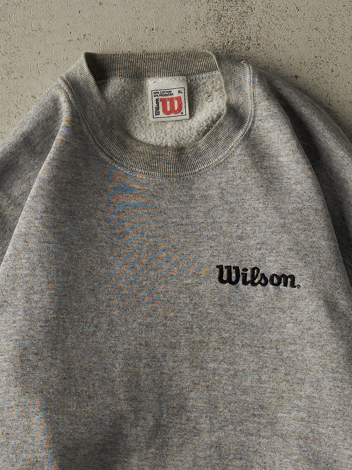 Vintage 90s Grey Wilson Embroidered Crewneck (L)