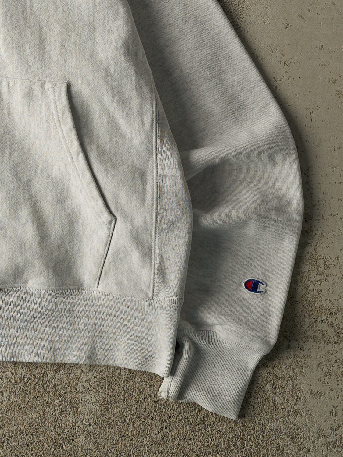 Vintage 90s Heather Grey Champion Reverse Weave Blank Hoodie (S/M)