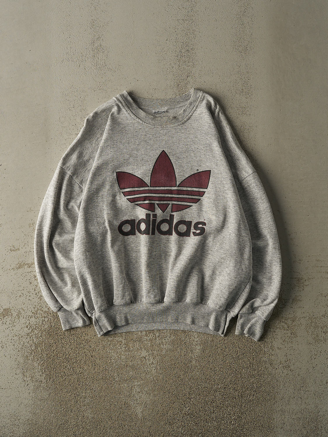Vintage 80s Heather Grey Adidas Logo Crewneck (L)
