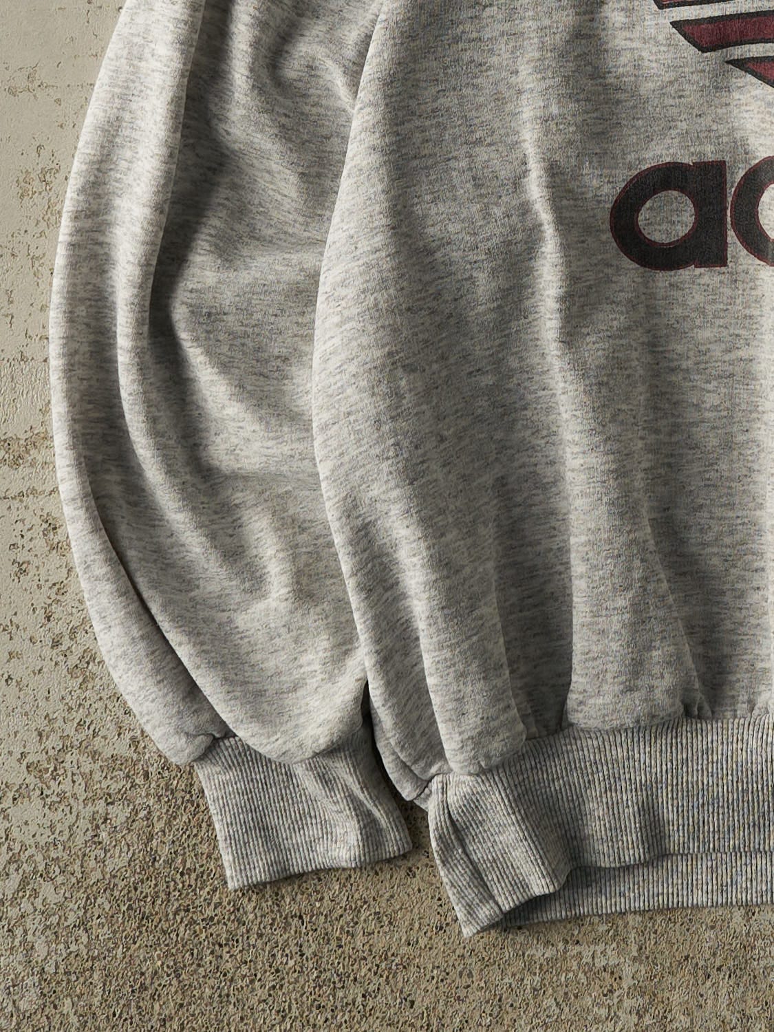 Vintage 80s Heather Grey Adidas Logo Crewneck (L)