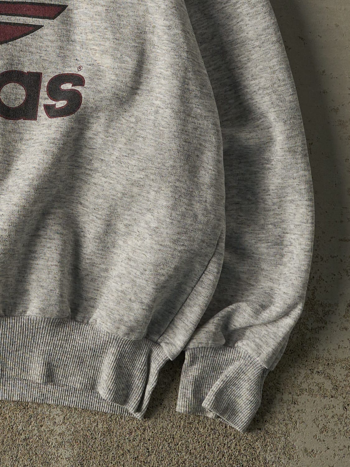 Vintage 80s Heather Grey Adidas Logo Crewneck (L)