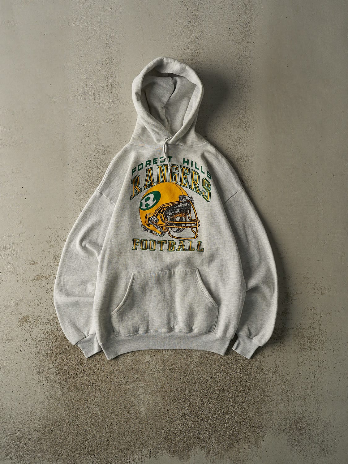 Vintage 80s Heather Grey Forest Hills Rangers Football Hoodie (S/M)