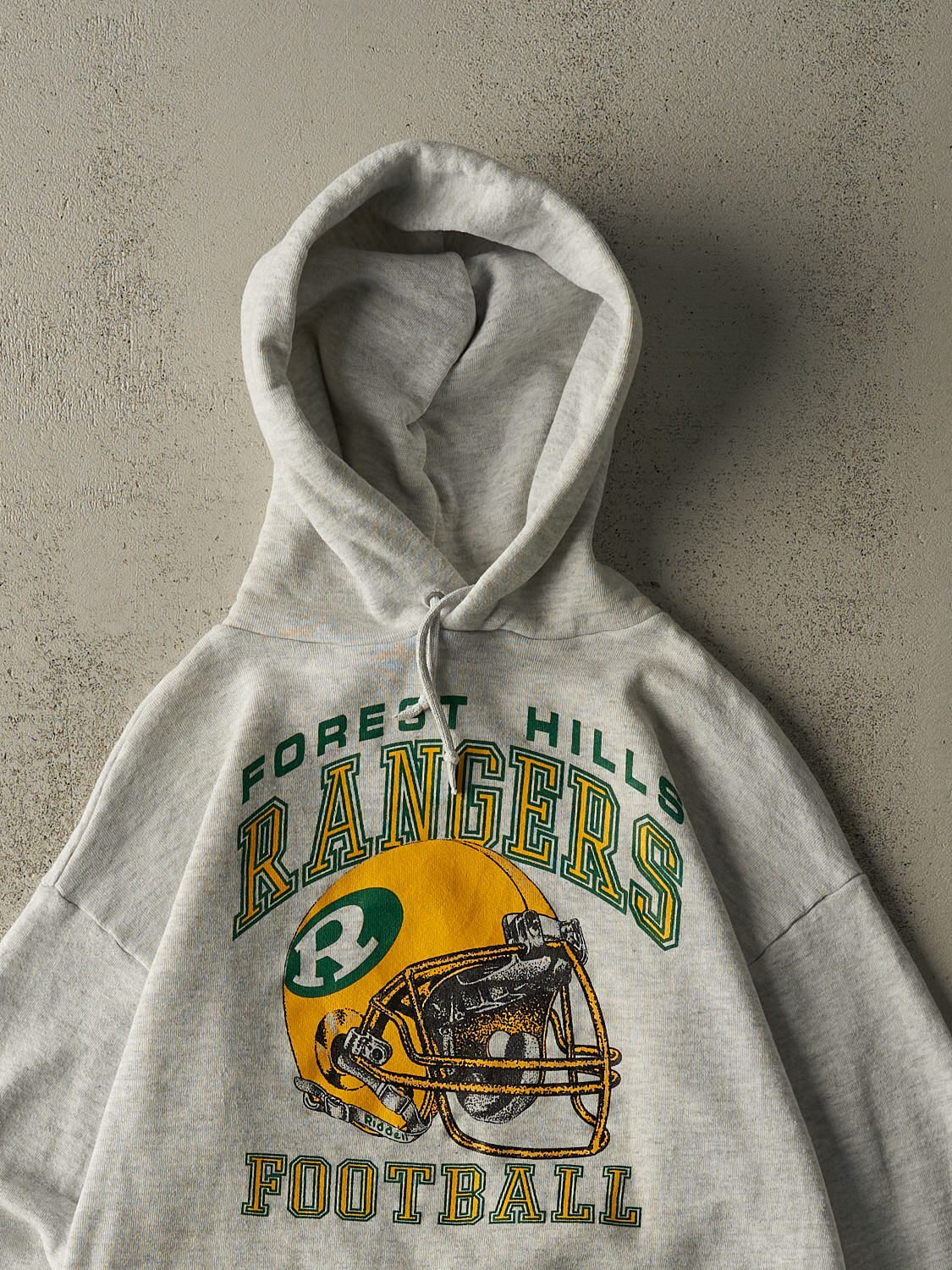 Vintage 80s Heather Grey Forest Hills Rangers Football Hoodie (S/M)