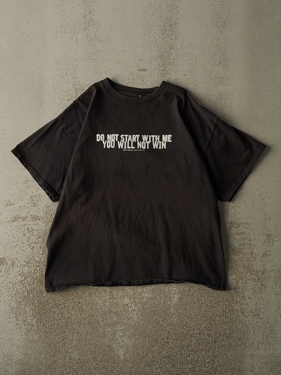 Vintage 02' Black "You Will Not Win" Slogan Tee (M)