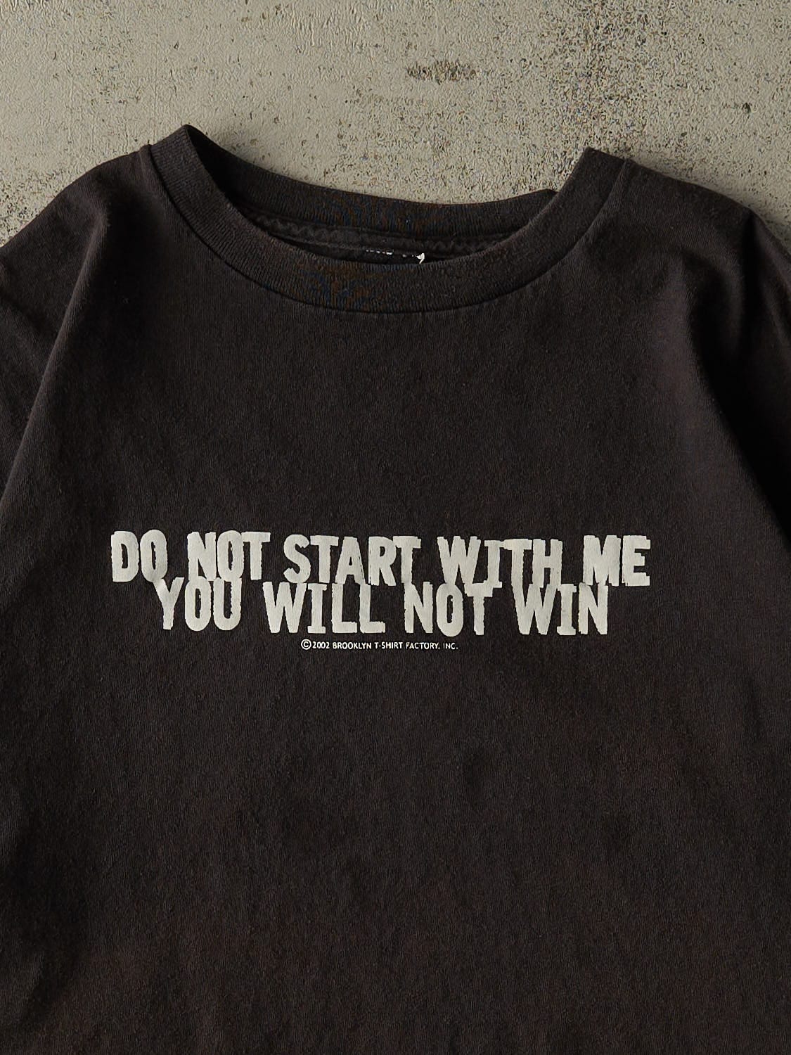 Vintage 02' Black "You Will Not Win" Slogan Tee (M)