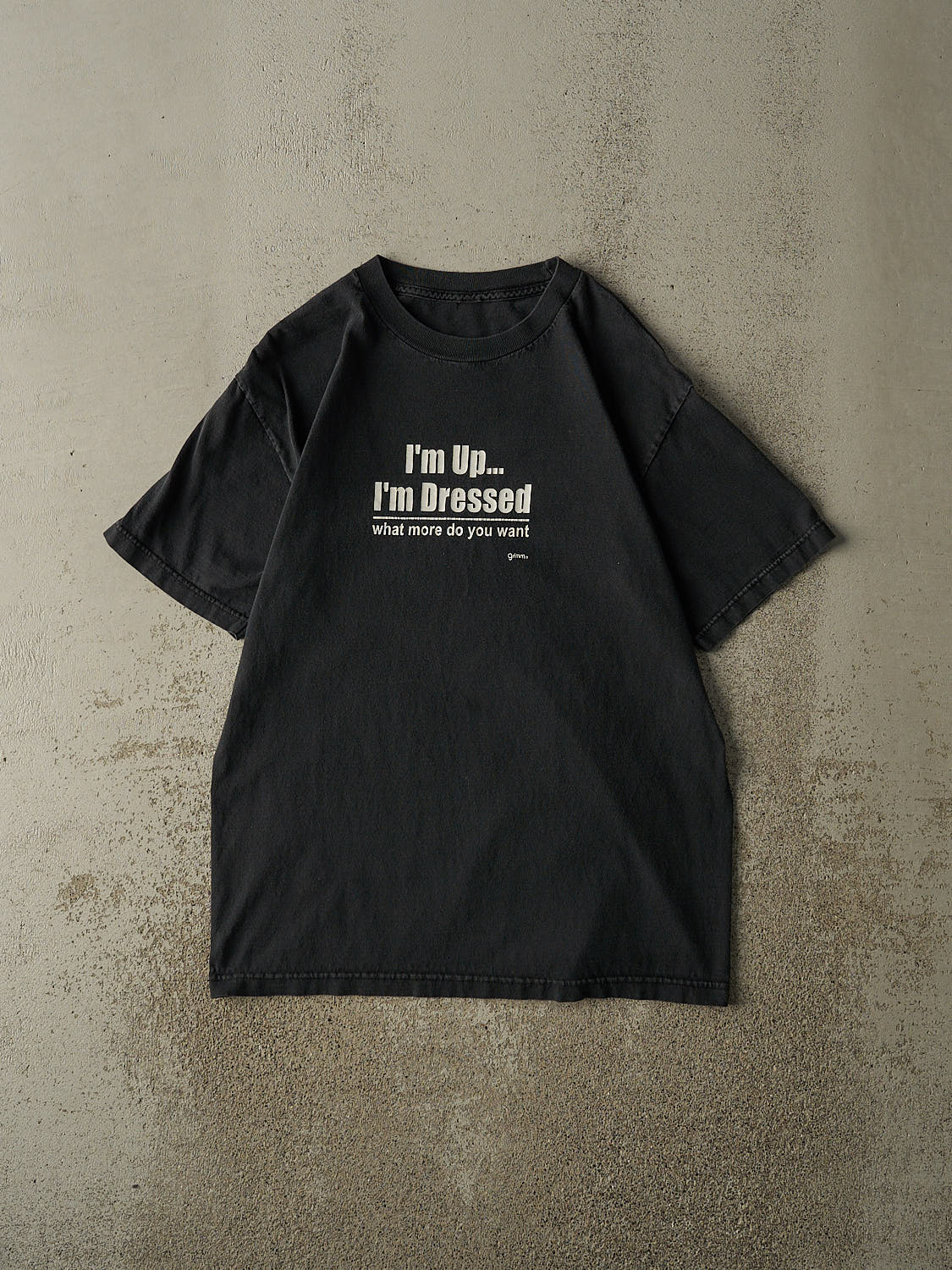 Vintage 90s Black "What More Do You Want" Slogan Tee (S/M)