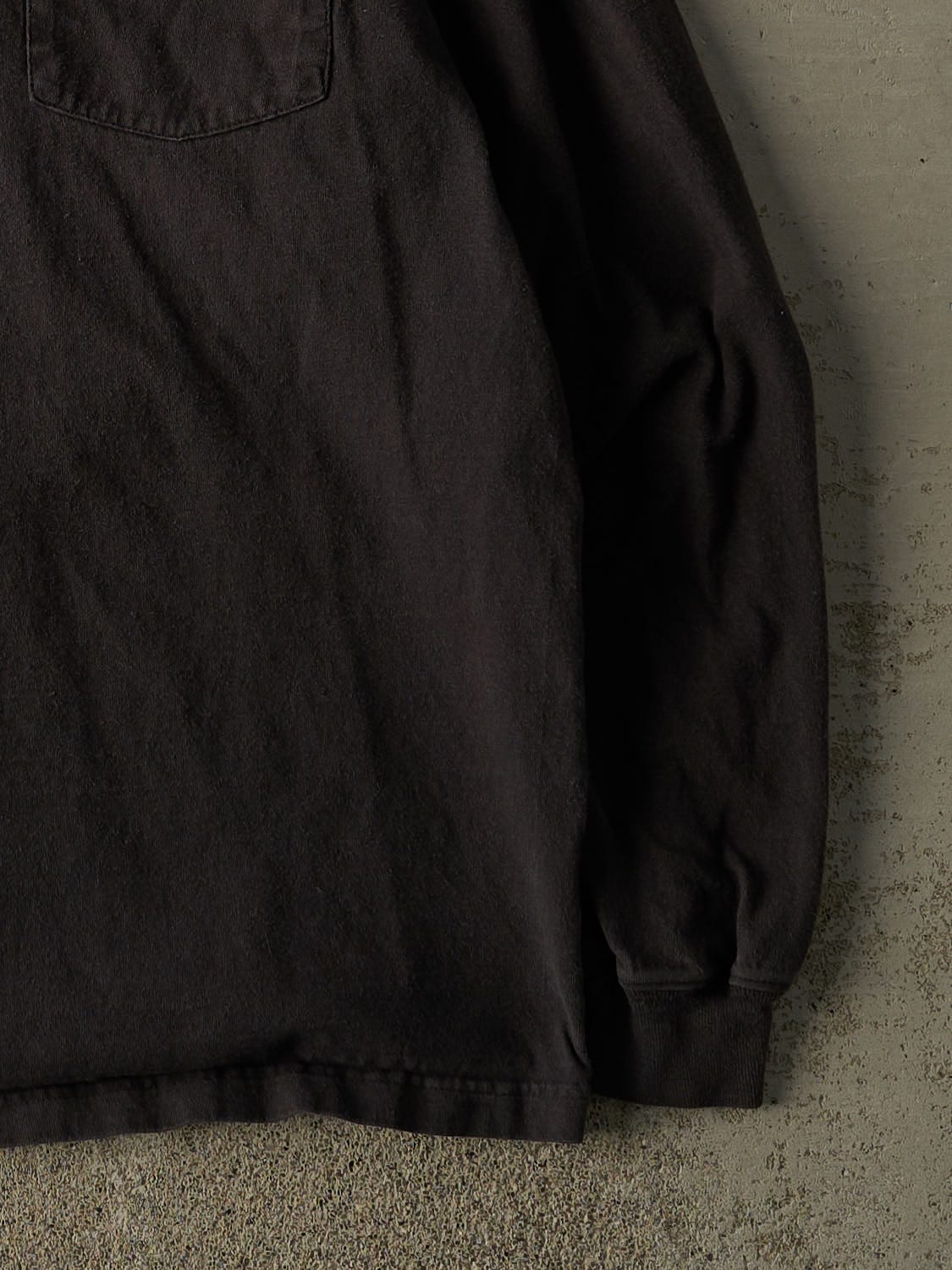 Vintage Y2K Faded Black Carhartt Quarter Button Long Sleeve (XL)