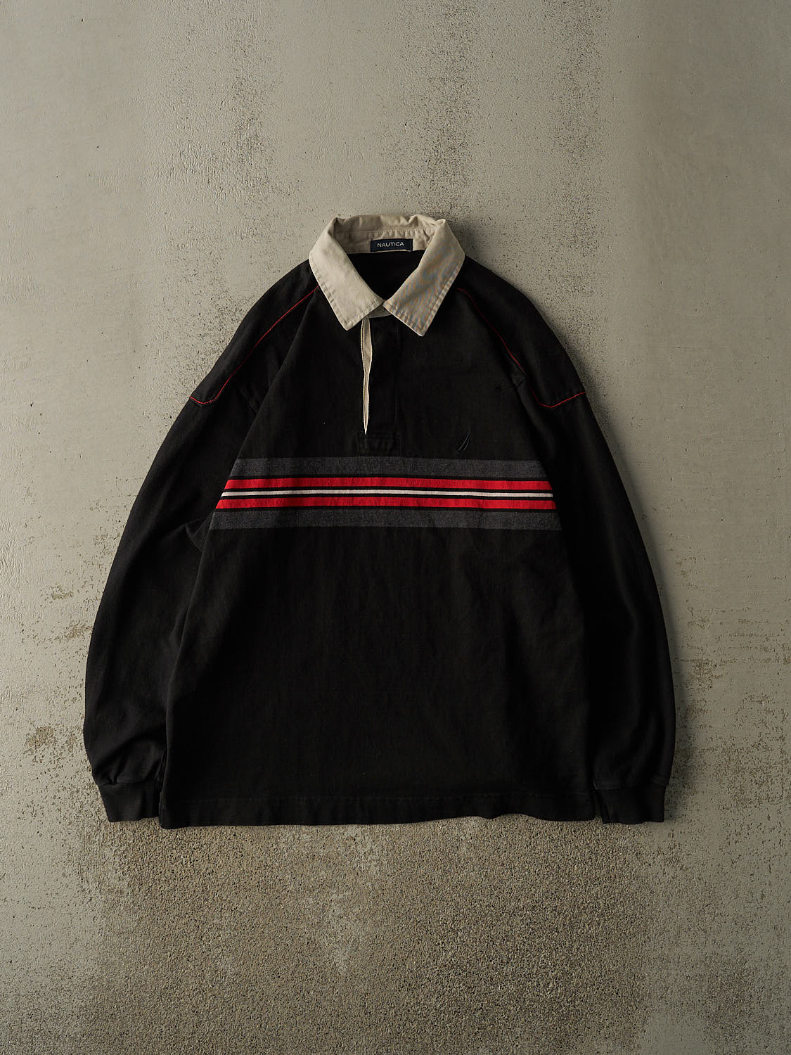 Vintage 90s Black Nautica Rugby Long Sleeve (M/L)