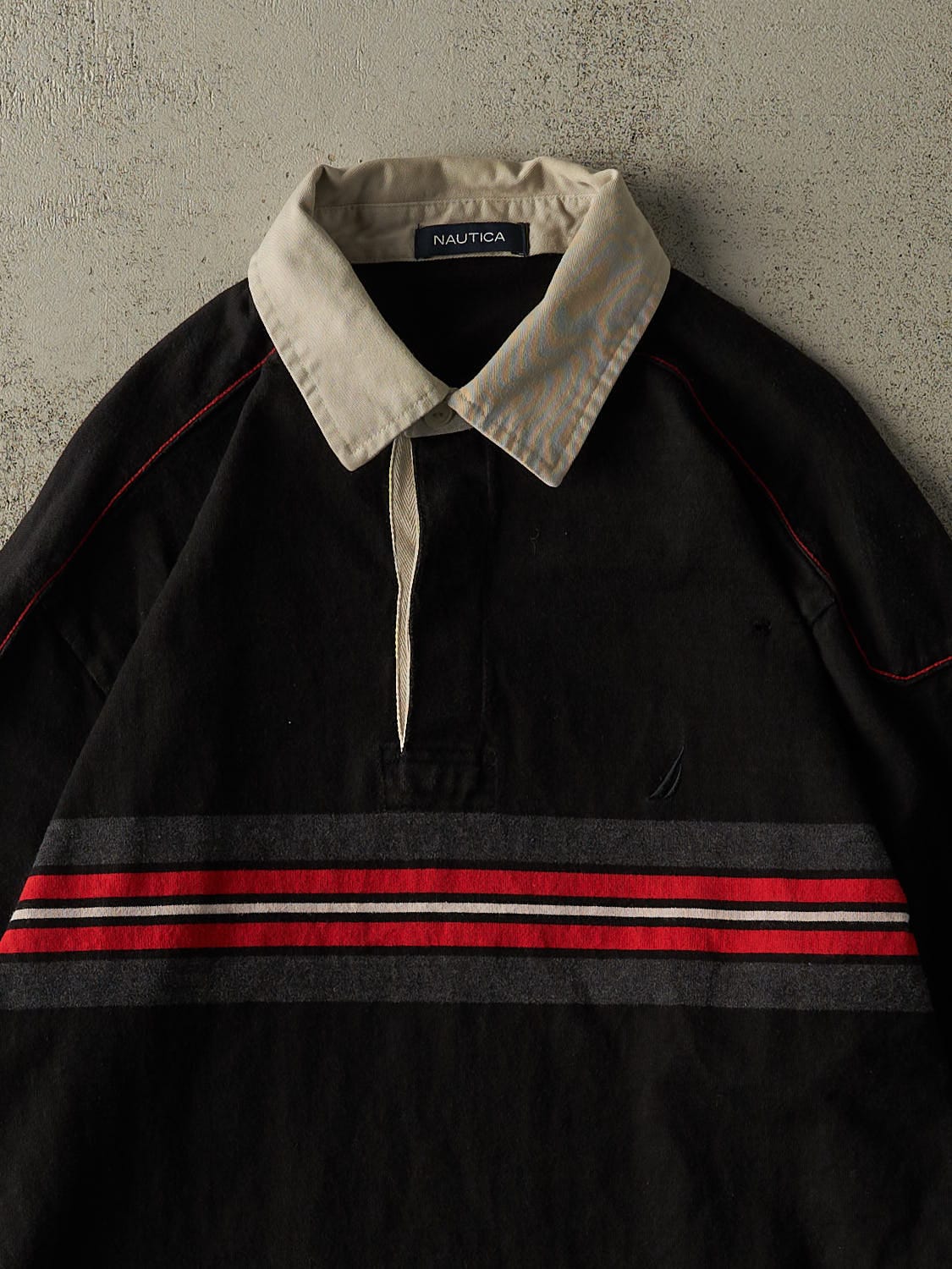 Vintage 90s Black Nautica Rugby Long Sleeve (M/L)