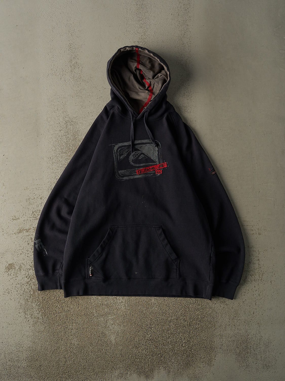 Vintage 90s Navy Blue Quiksilver Embroidered Hoodie (XL)