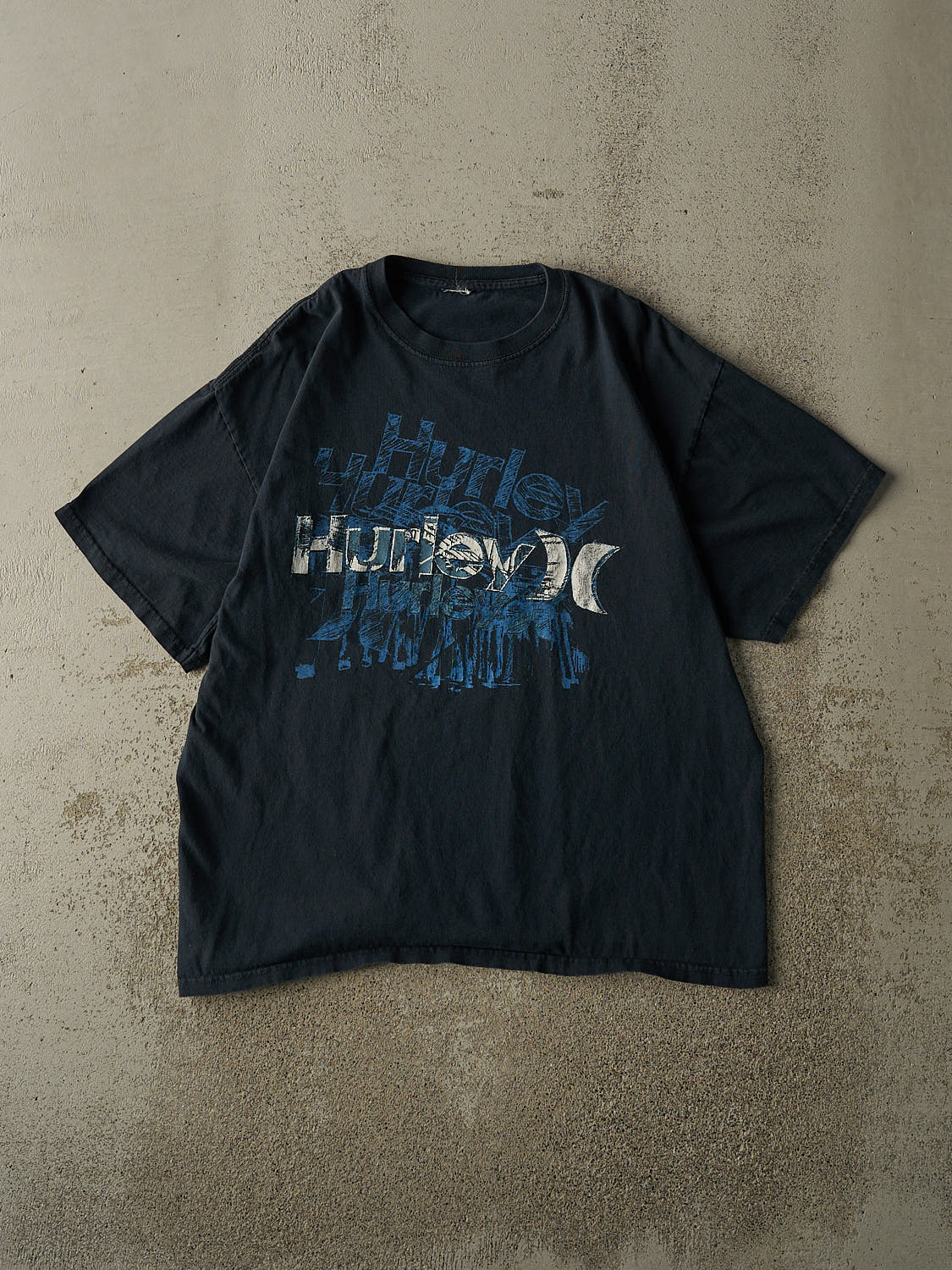 Vintage 90s Navy Blue Hurley Logo Tee (L)