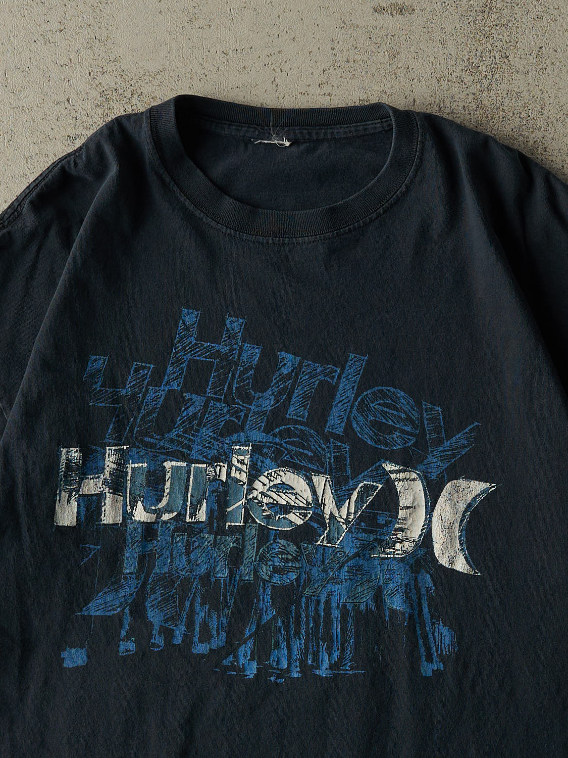 Vintage 90s Navy Blue Hurley Logo Tee (L)