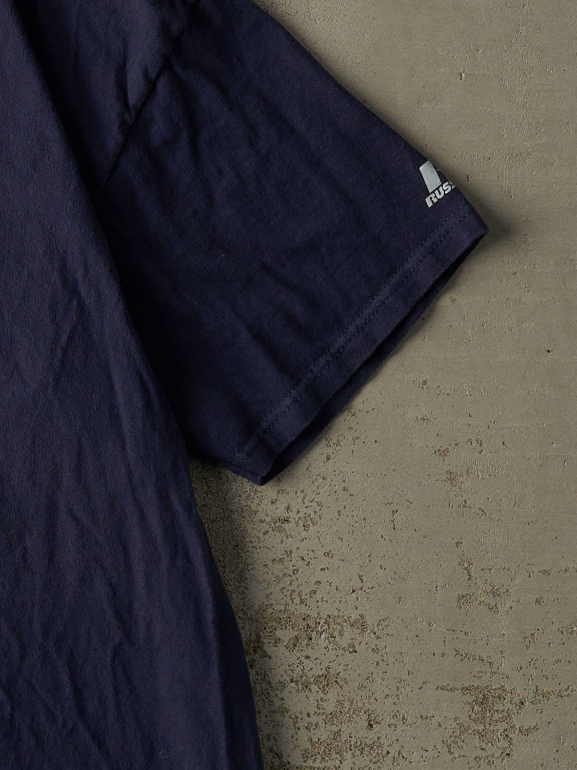 Vintage Y2K Navy Blue Russell Athletic Blank Tee (L/XL)