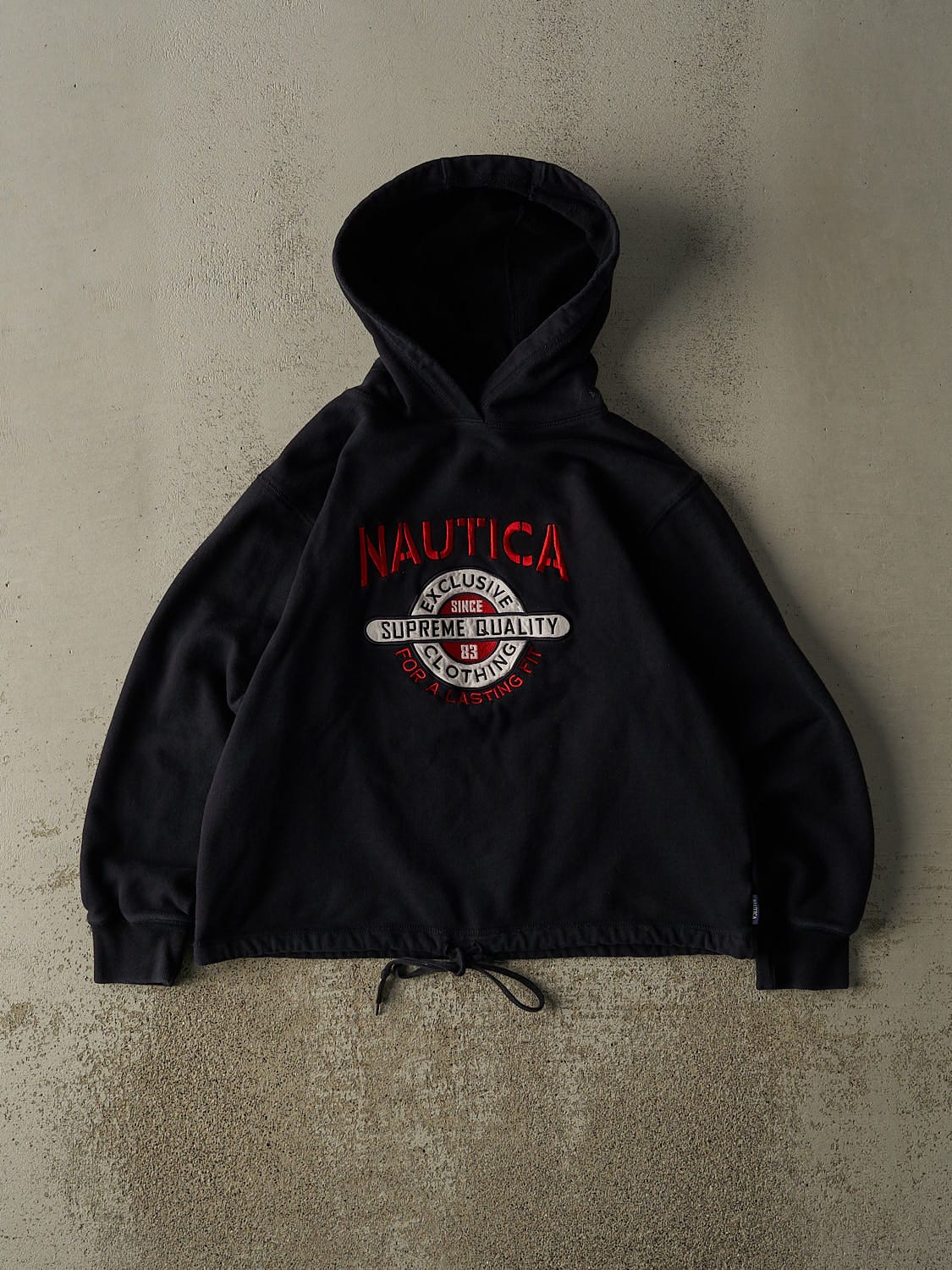 Vintage Y2K Navy Blue Nautica Embroidered Hoodie (S)