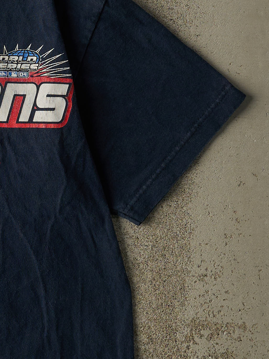 Vintage 04' Navy Blue Boston Red Sox American League Champions Tee (S/M)