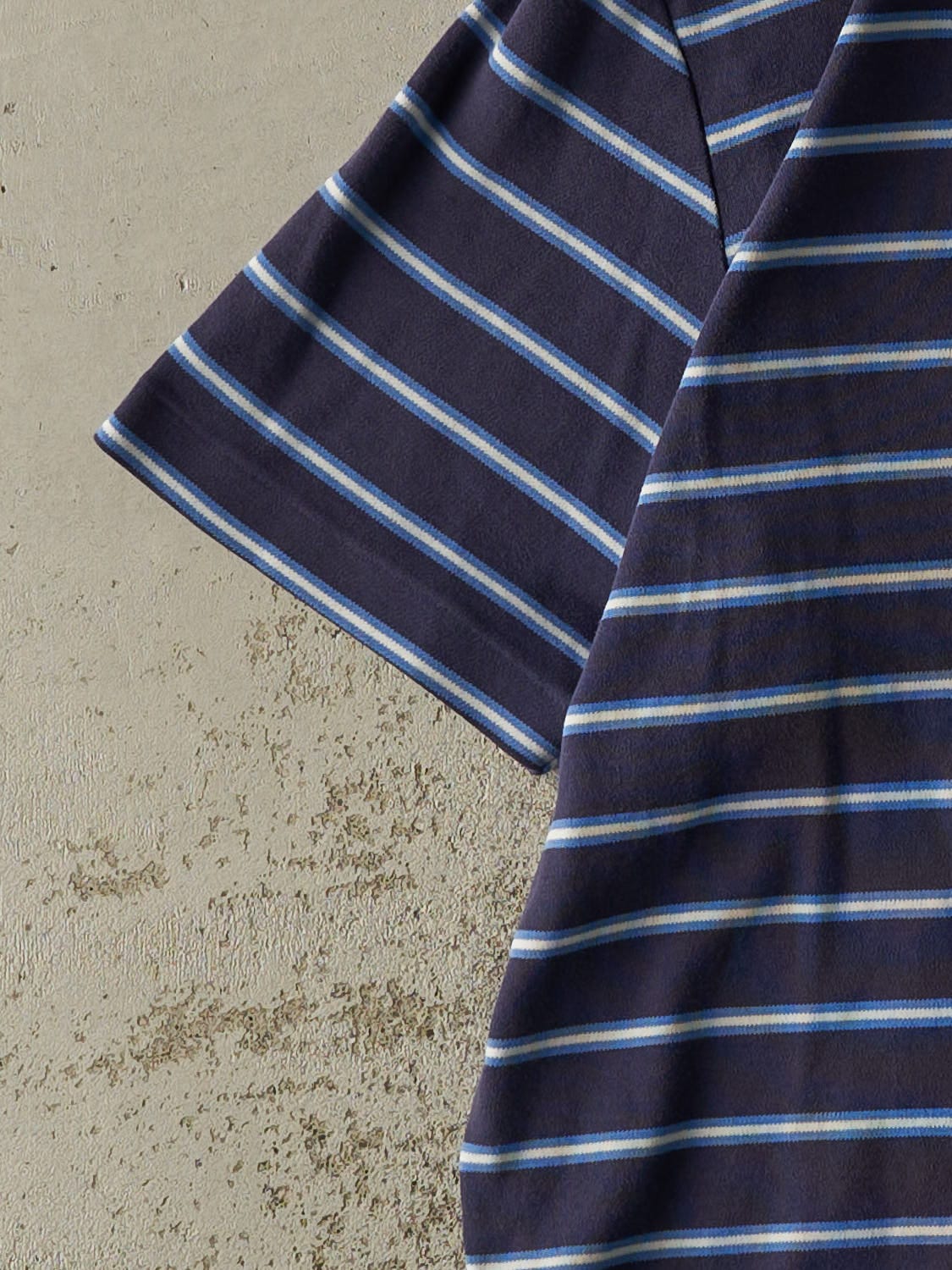 Vintage 90s Navy Blue Polo Ralph Lauren Striped Tee (L/XL)