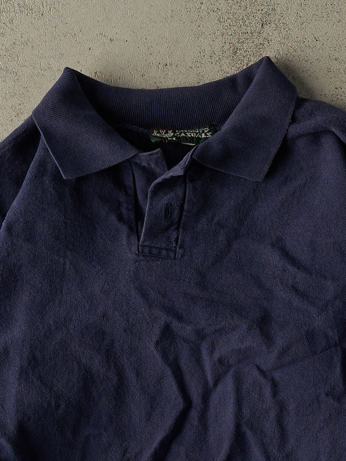 Vintage 90s Navy Blue Rossland Trail Country Club Quarter Button Sweatshirt (S/M)