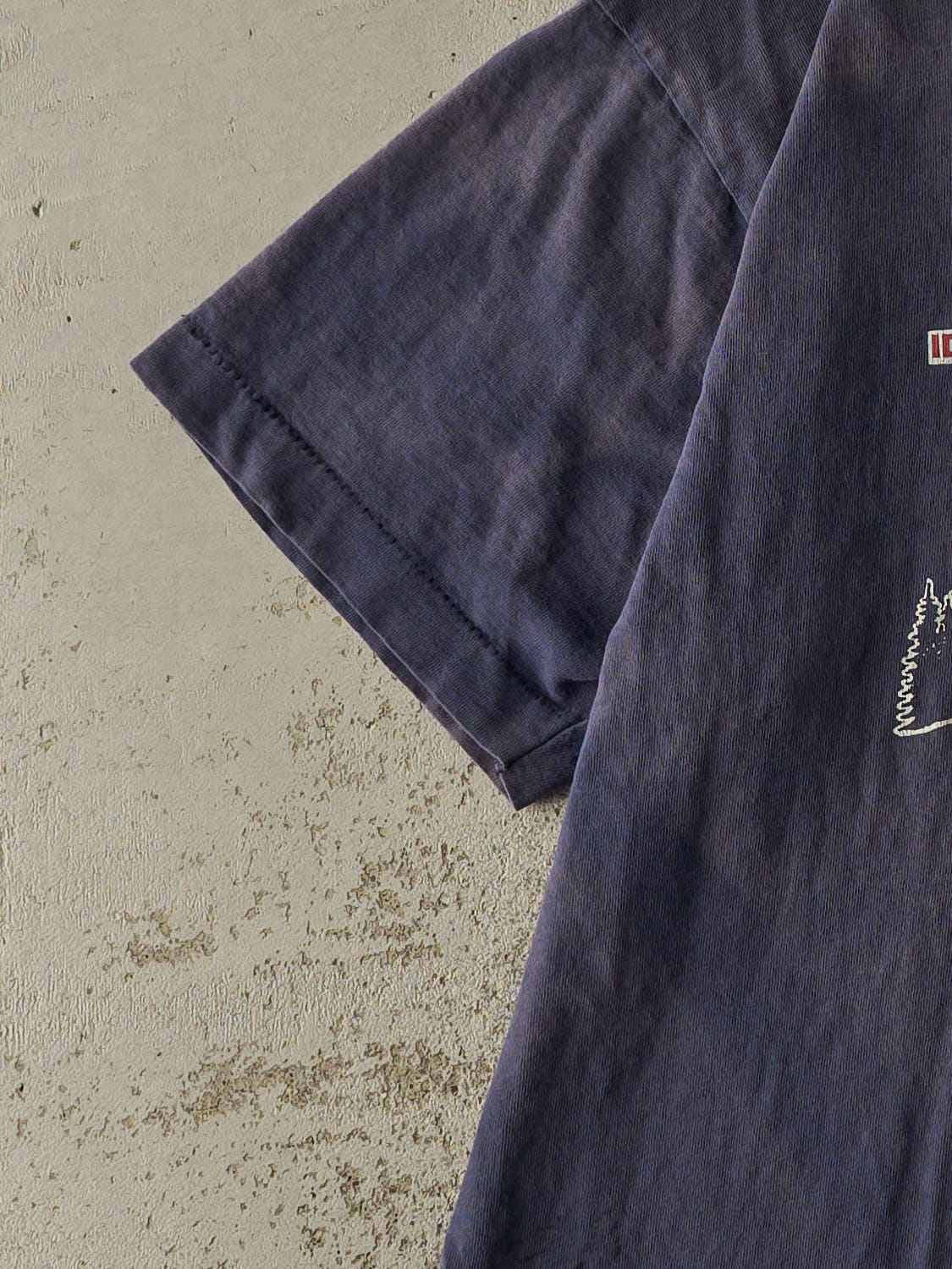 Vintage 89' Sun Faded Navy Partridge Complex Idaho Fires Tee (L)