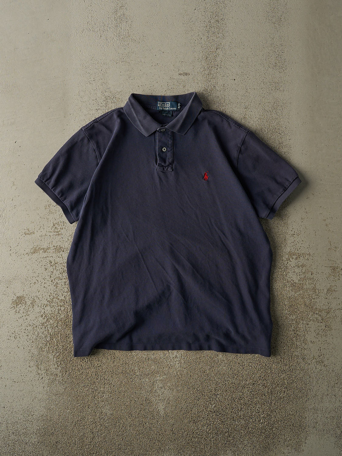 Vintage 90s Navy Blue Polo Ralph Lauren Quarter Button Tee (M/L)