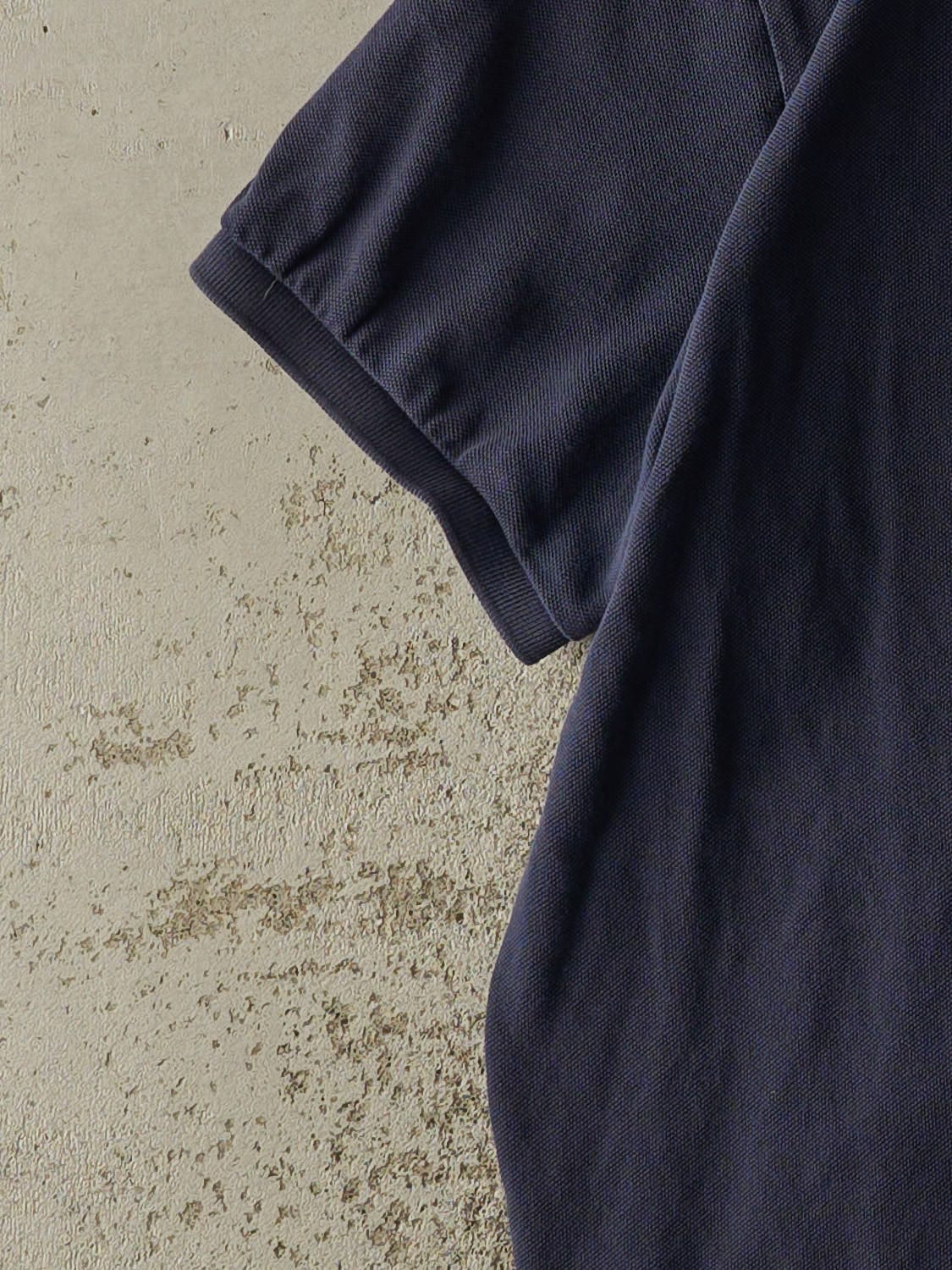 Vintage 90s Navy Blue Polo Ralph Lauren Quarter Button Tee (M/L)