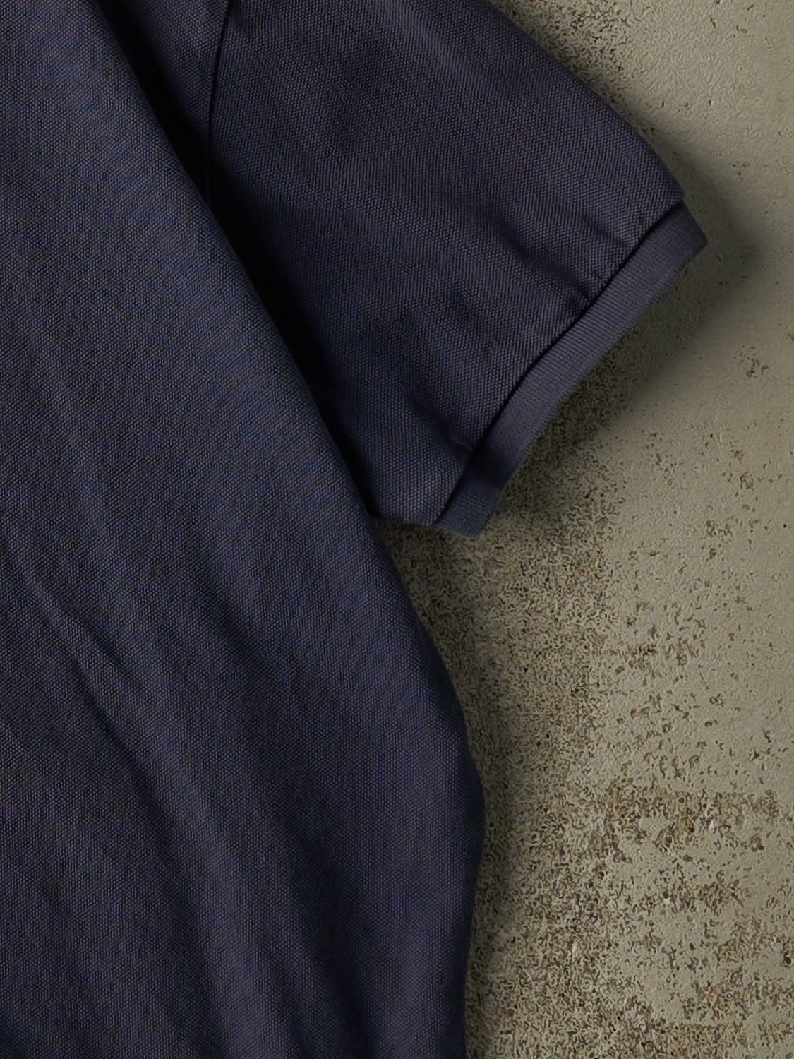 Vintage 90s Navy Blue Polo Ralph Lauren Quarter Button Tee (M/L)