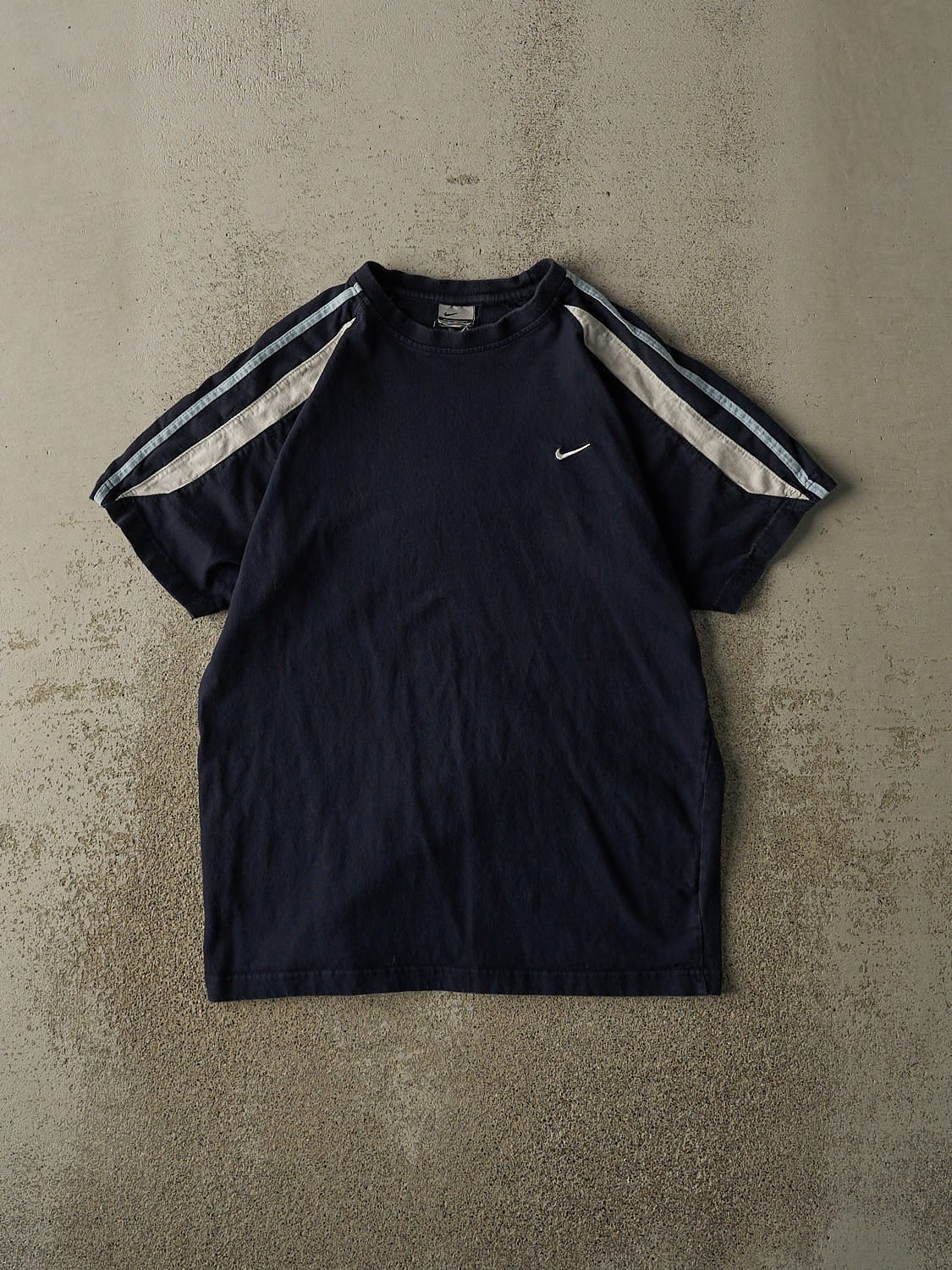 Vintage Y2K Navy Blue Nike Embroidered Tee (S/M)
