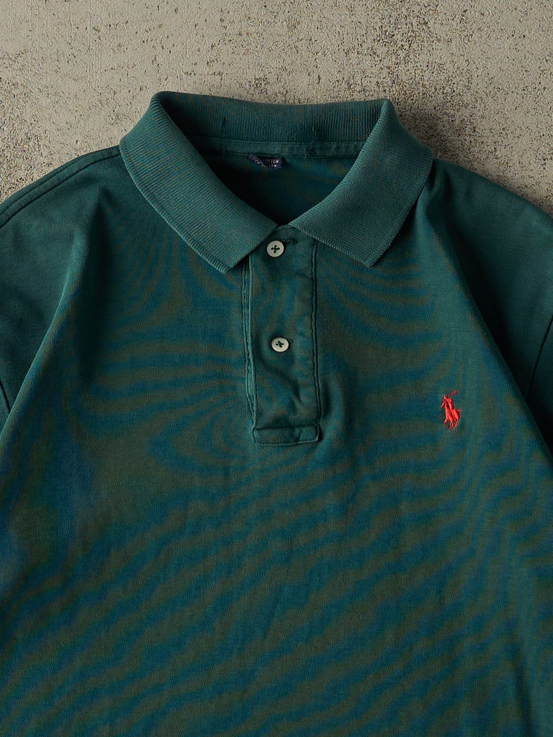 Vintage 90s Green Polo Ralph Lauren Quarter Button Tee (S)