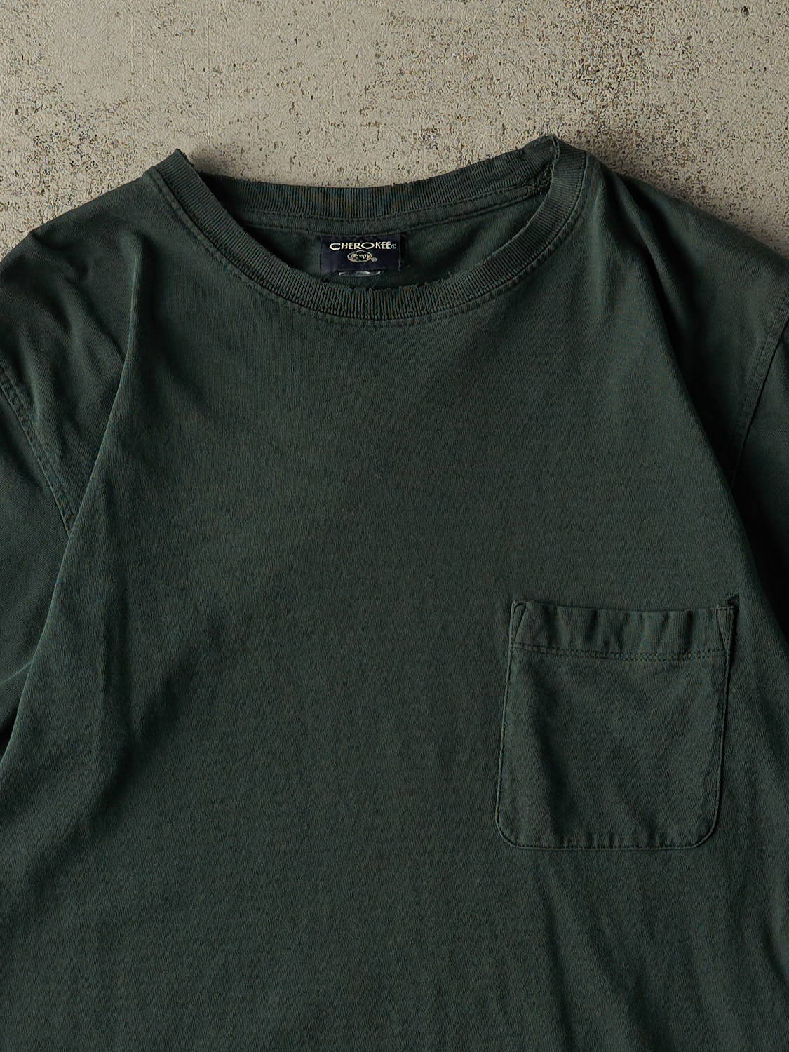 Vintage 90s Green Blank Pocket Tee (S/M)