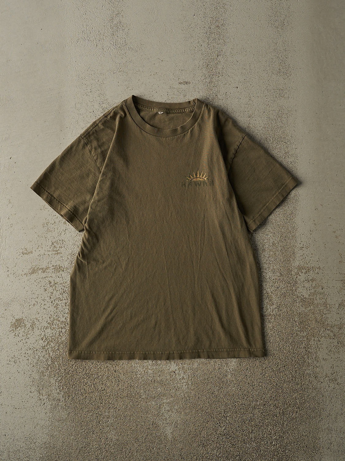Vintage 90s Sun Faded Green Hawaii Tee (S/M)