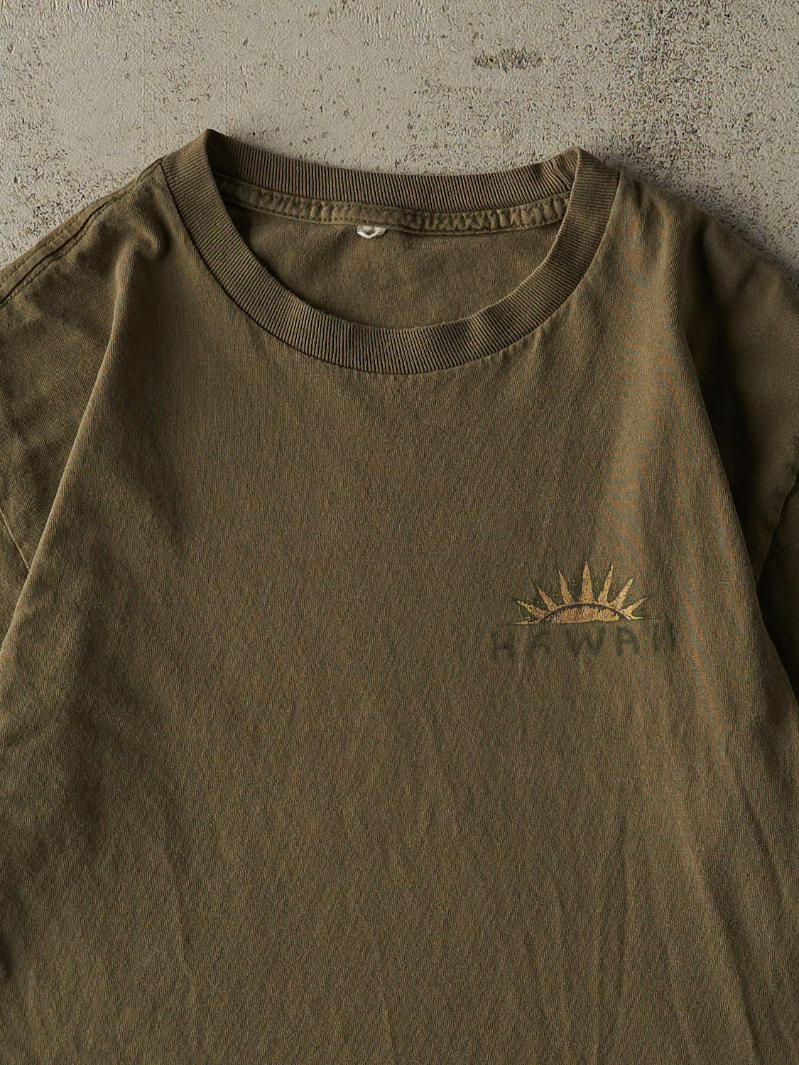 Vintage 90s Sun Faded Green Hawaii Tee (S/M)