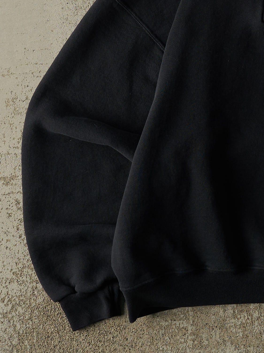 Vintage Y2K Faded Black Russell Athletic Blank Quarter Zip (M/L)