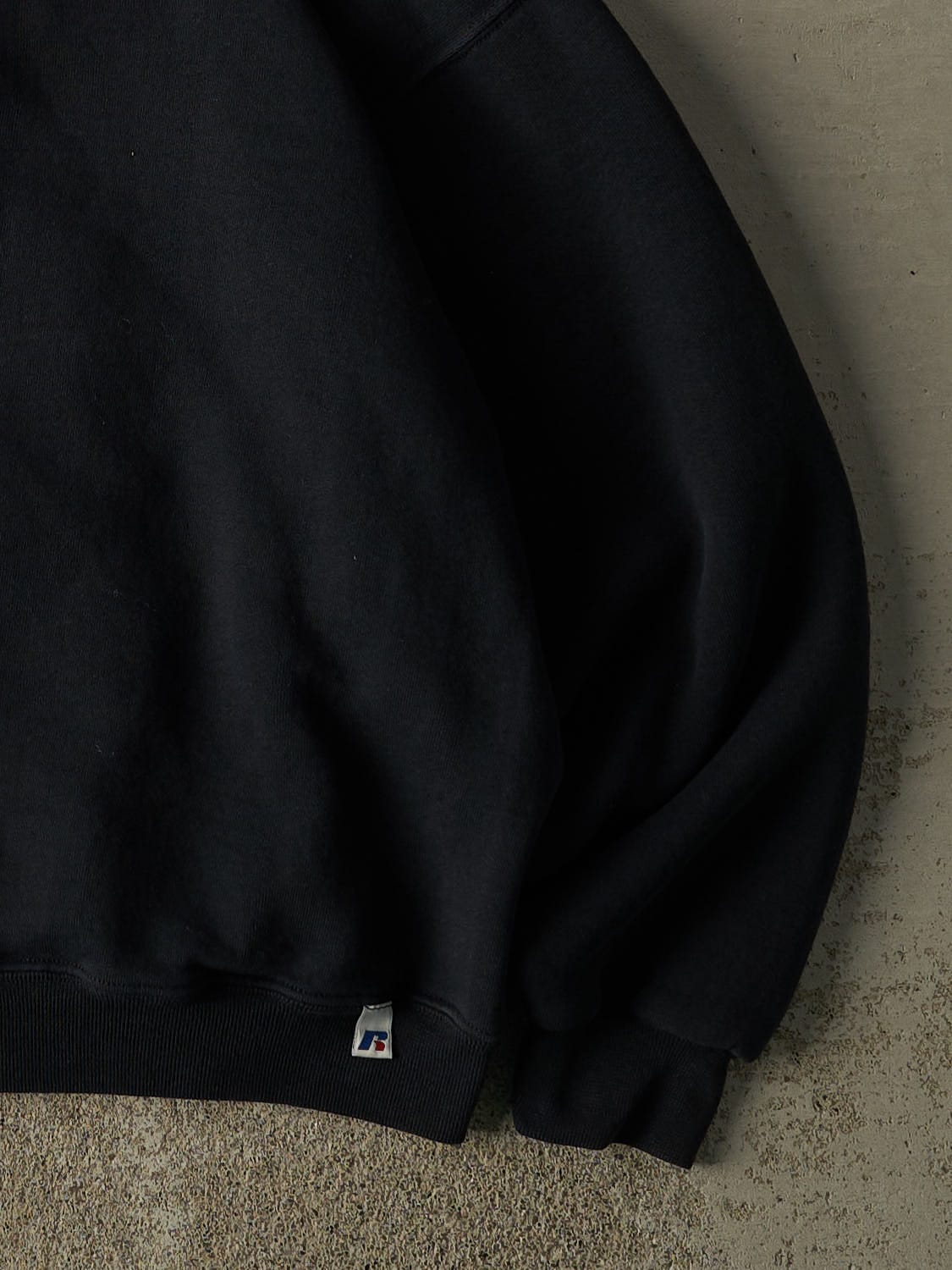 Vintage Y2K Faded Black Russell Athletic Blank Quarter Zip (M/L)