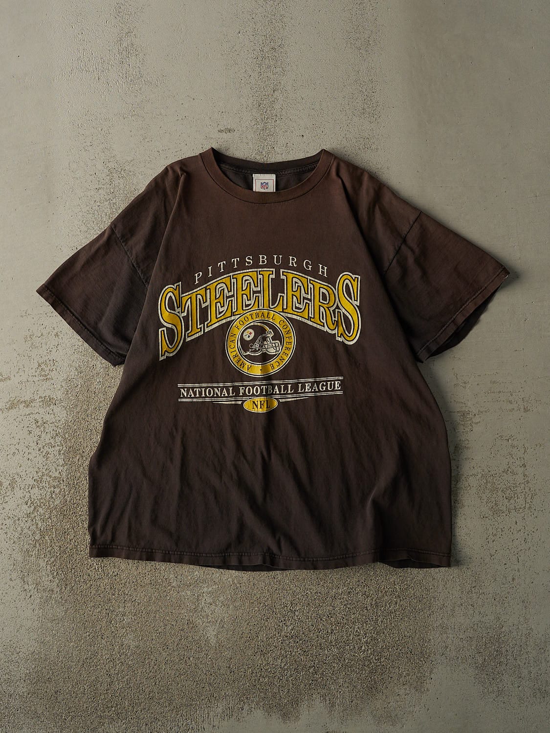 Vintage 90s Sun Faded Brown Pittsburgh Steelers Tee (XL/XXL)